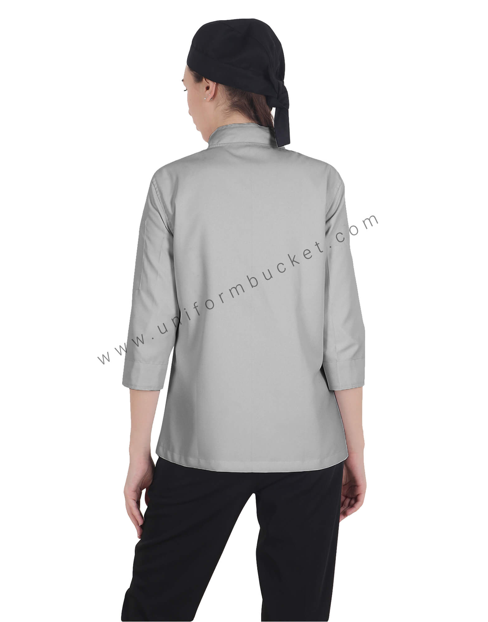 Buy Crossover Side Opening Grey Chef Coat For Women Online Best