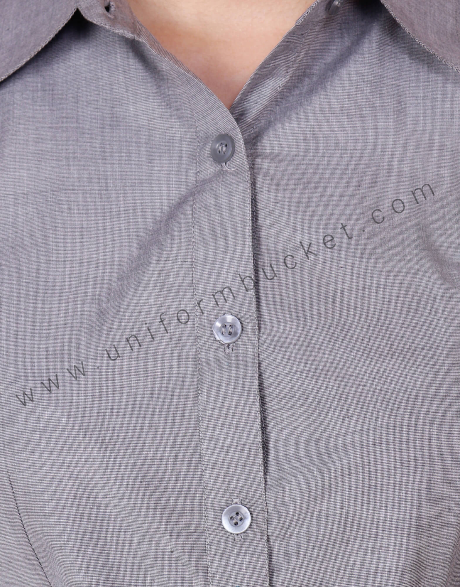 Grey Fil a Fil 3/4th Sleeve Formal  Shirt