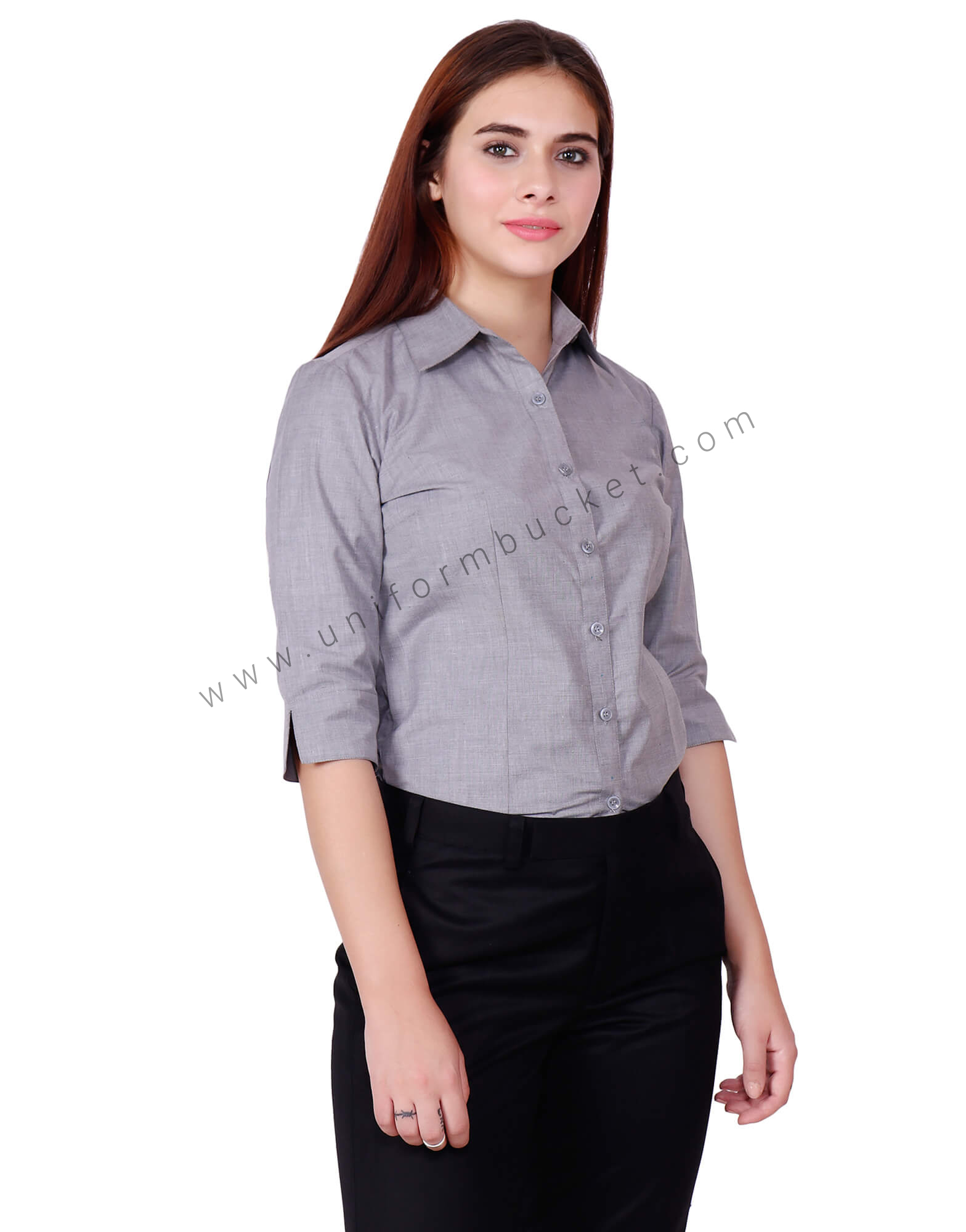 Grey formal 2025 shirt women's