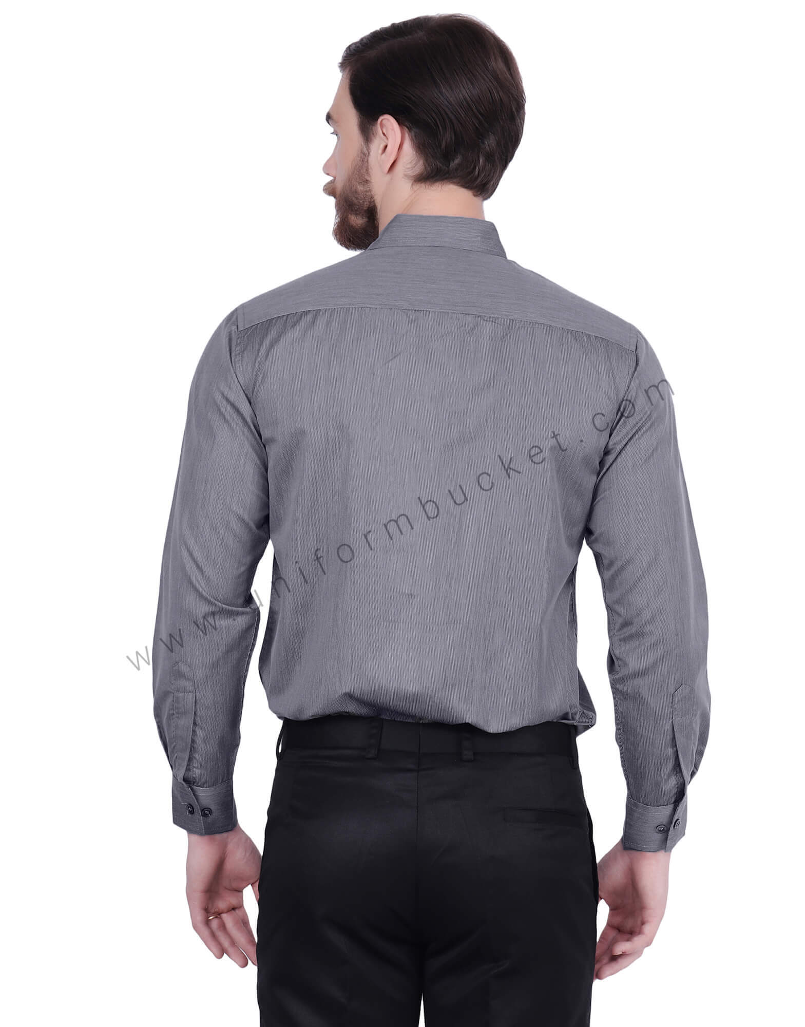 Dark Grey Fil a Fil Uniform Shirt