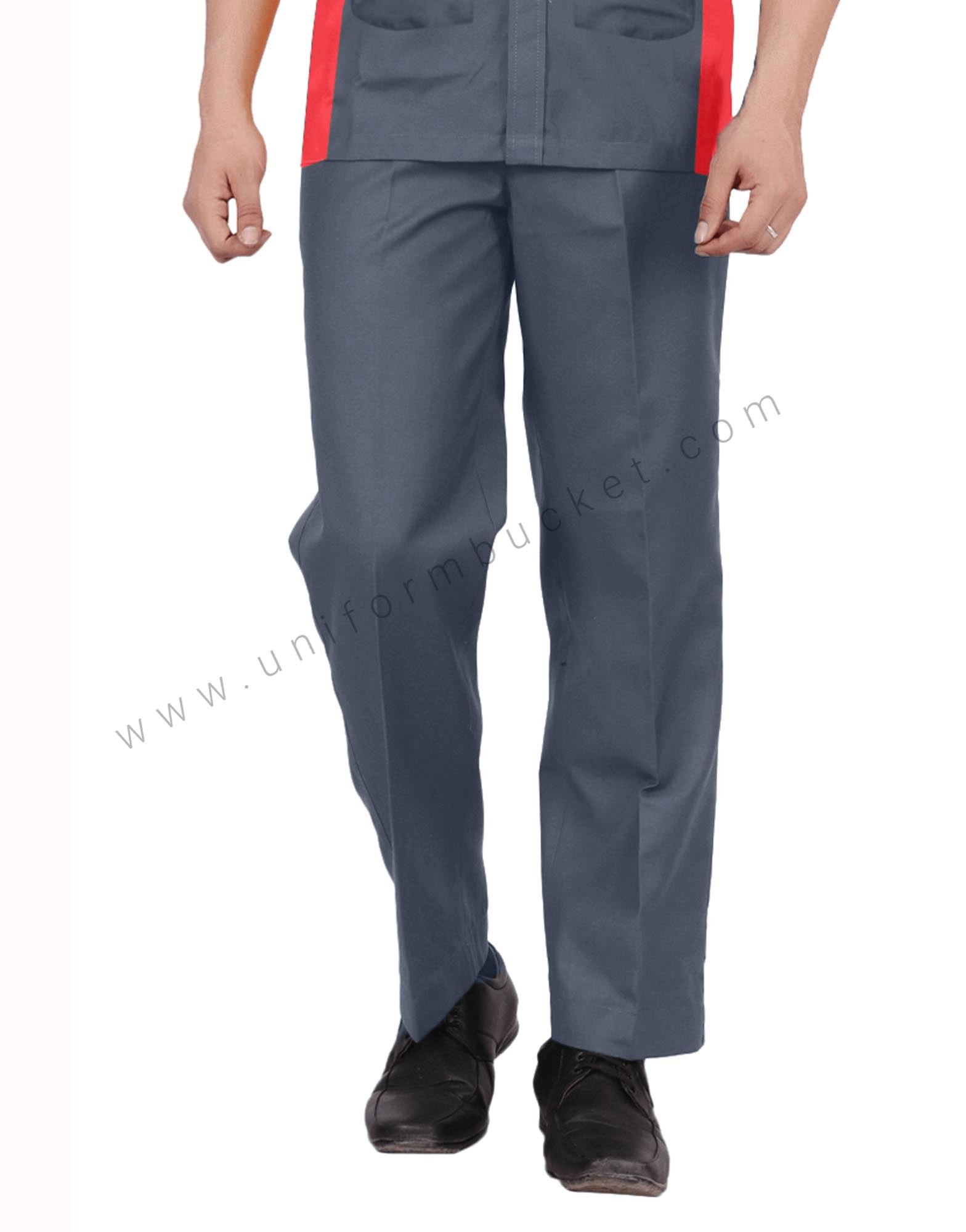 Dark Grey Plain Formal Trousers