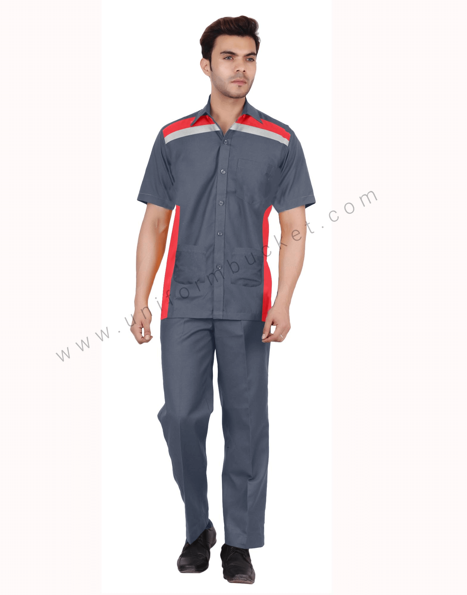 Dark Grey Plain Formal Trousers