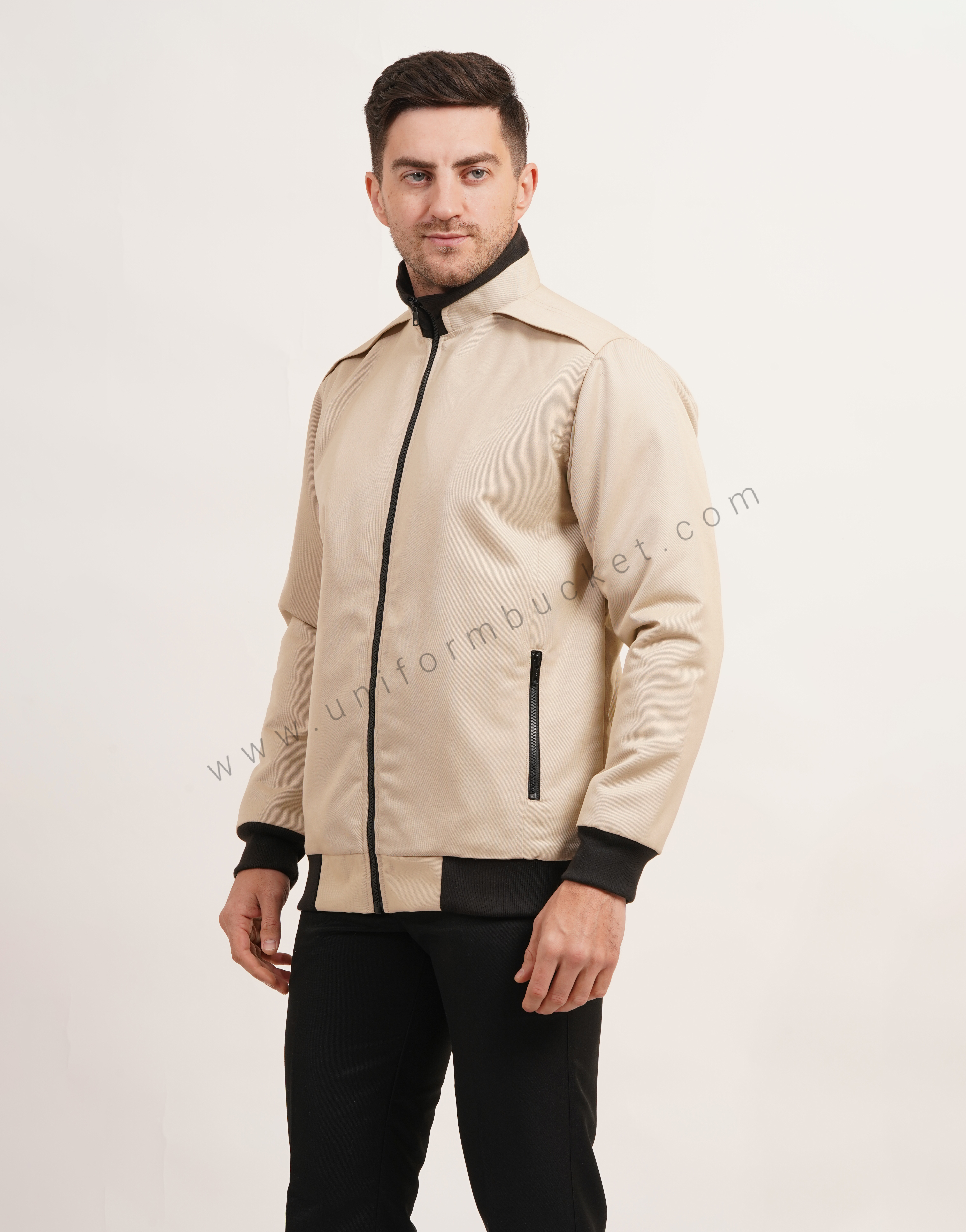 double collar with shoulder plate designer jacket