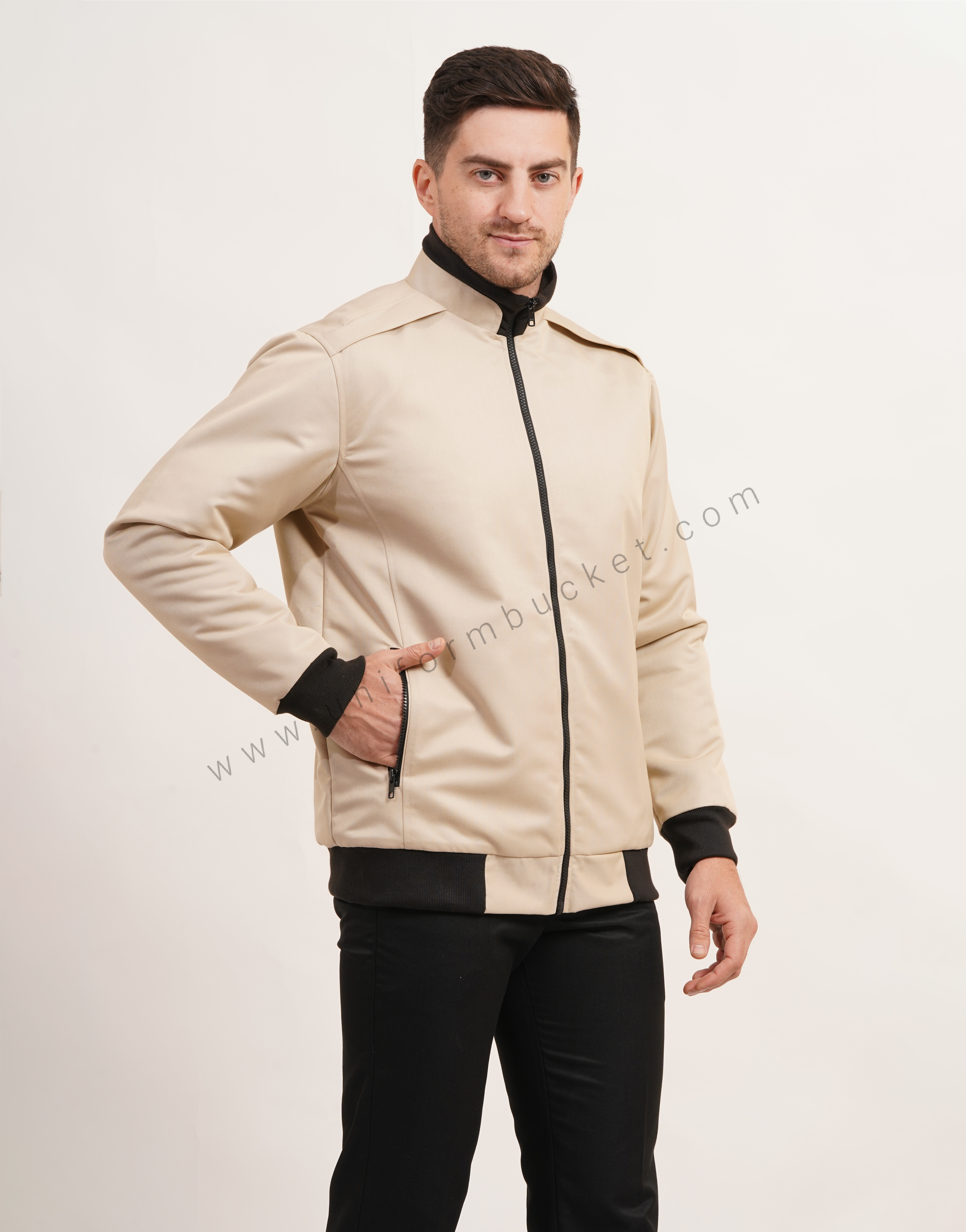 double collar with shoulder plate designer jacket