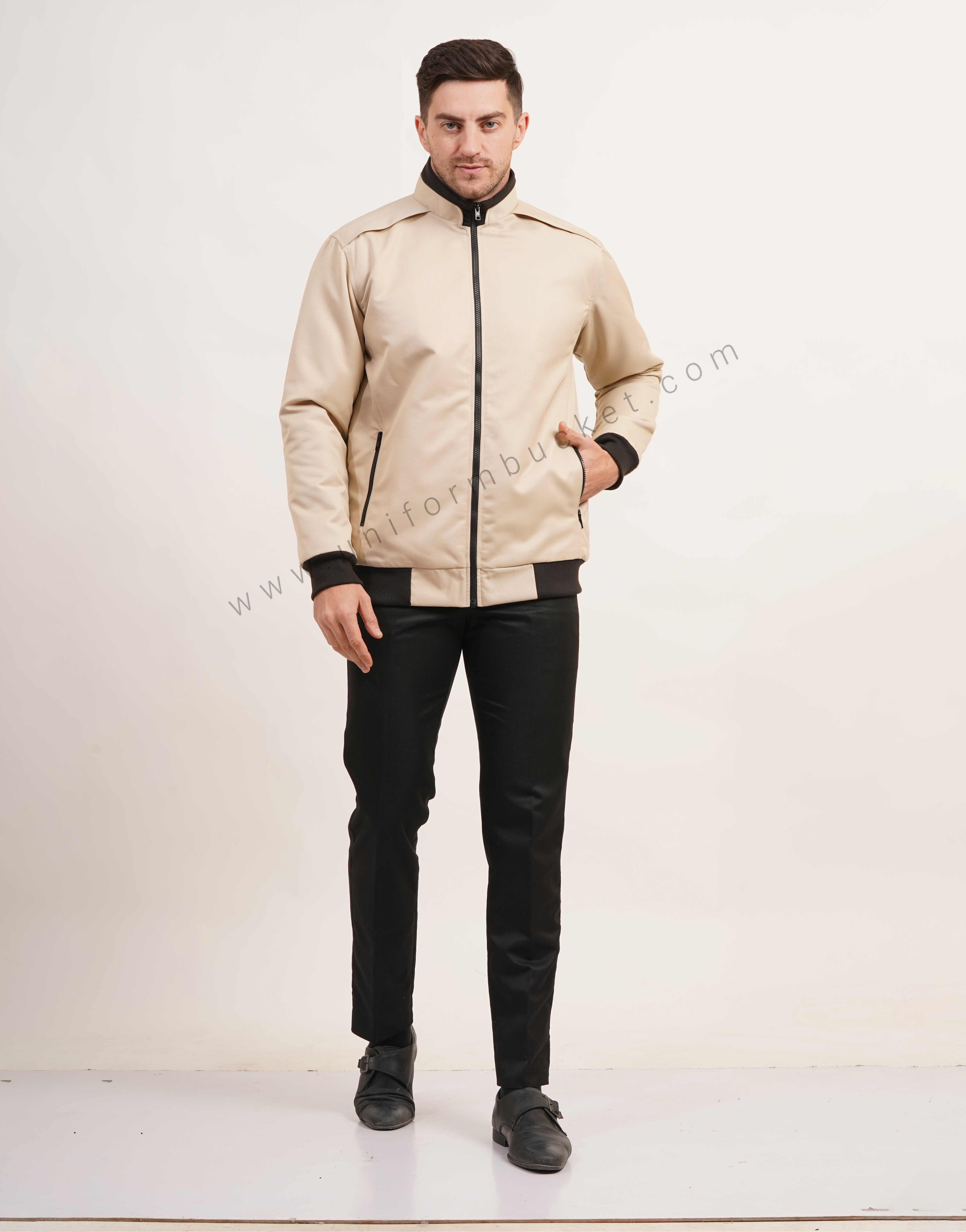 double collar with shoulder plate designer jacket