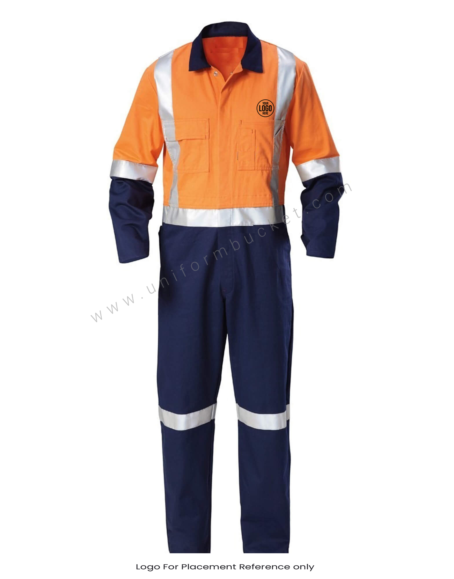 Orange and Blue Overall with Reflector