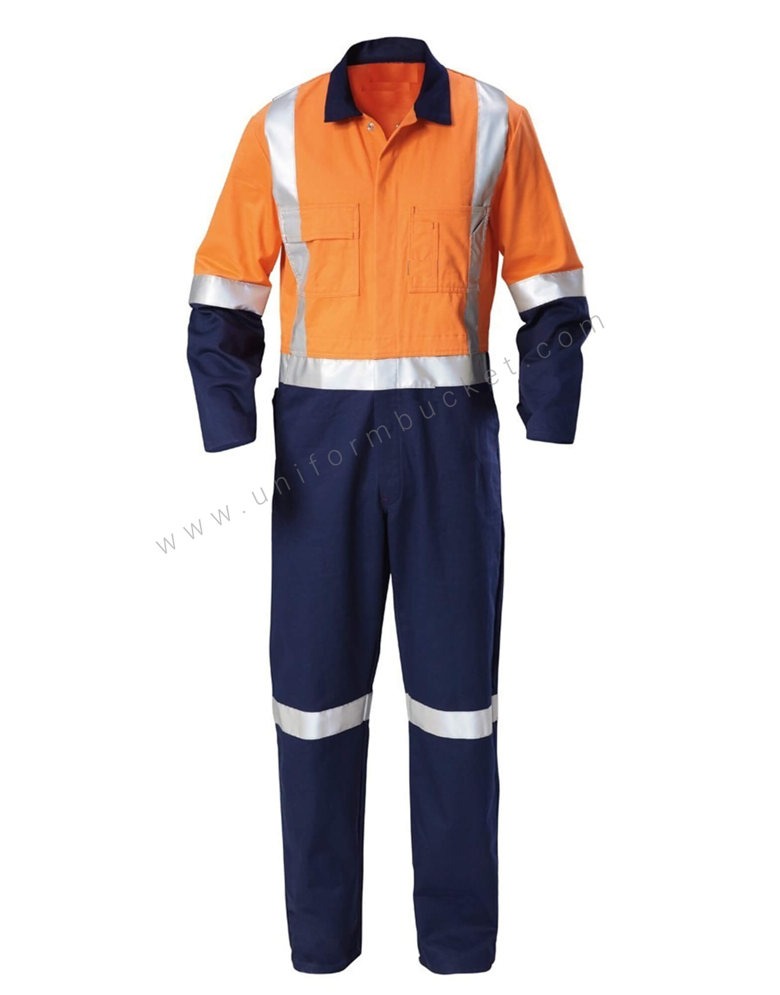 Orange and Blue Overall with Reflector