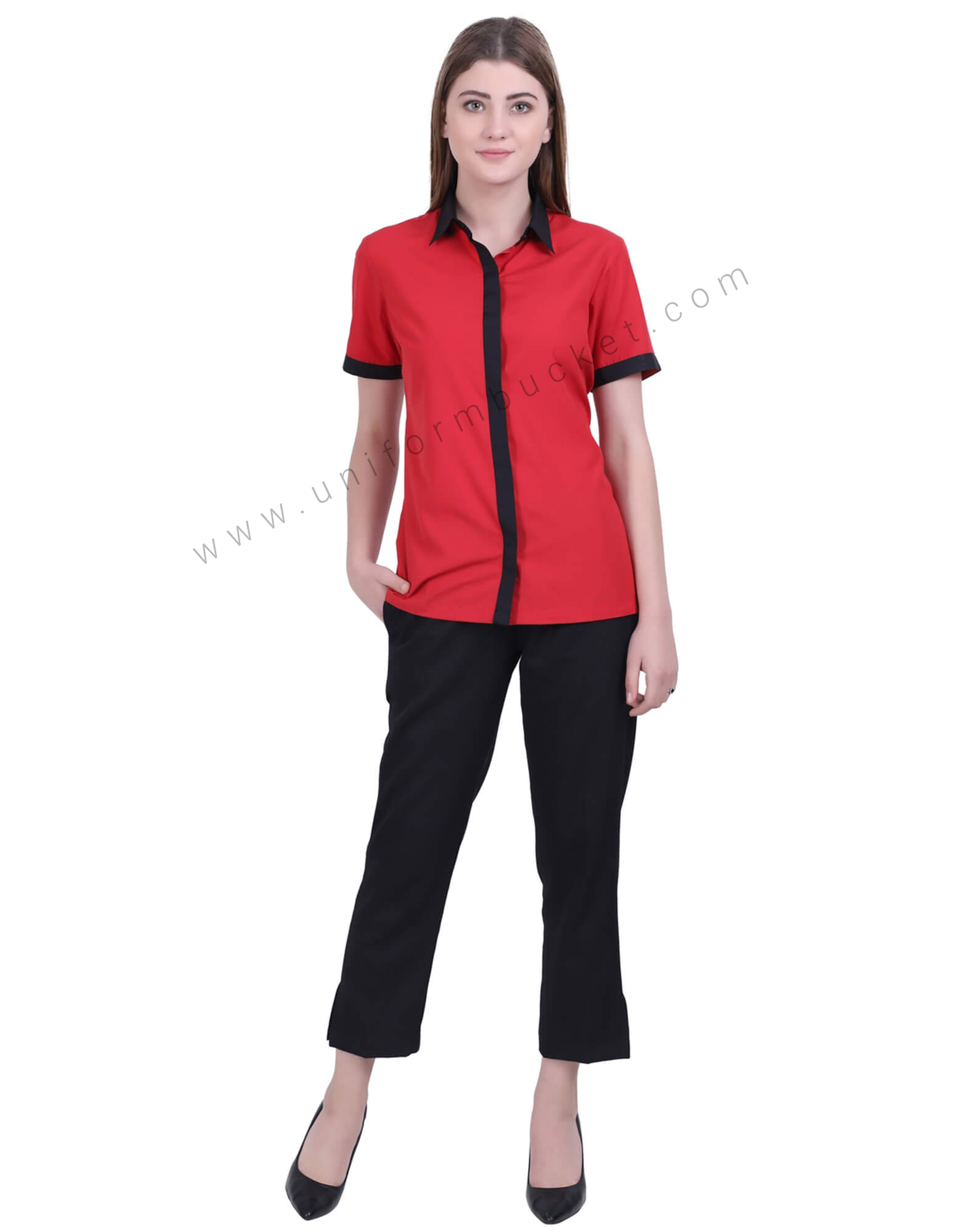 Red formal hotsell shirt for ladies