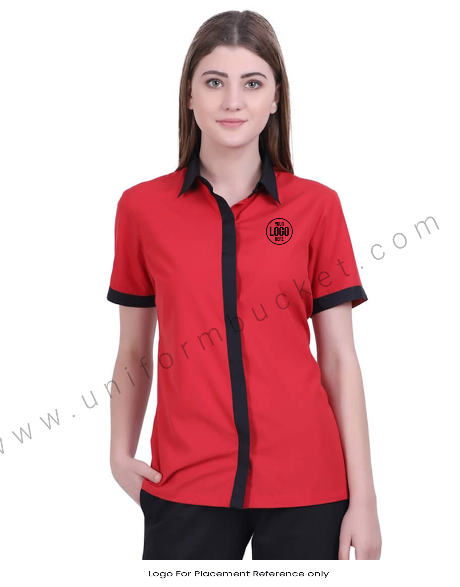 Buy Elegant Red Formal Shirt For Women Online Best Prices in India UNIFORM BUCKET