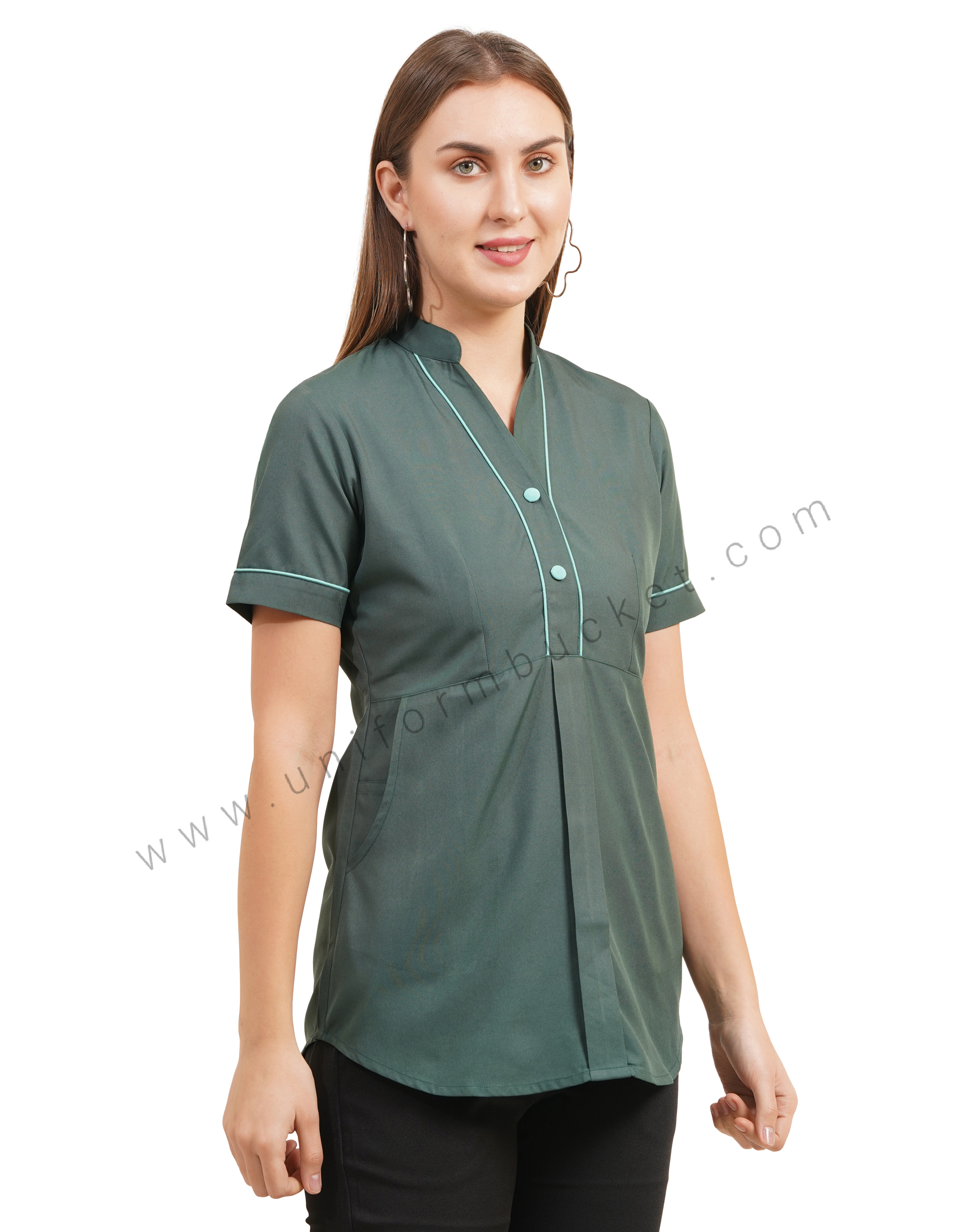Emerald Green Front Button top