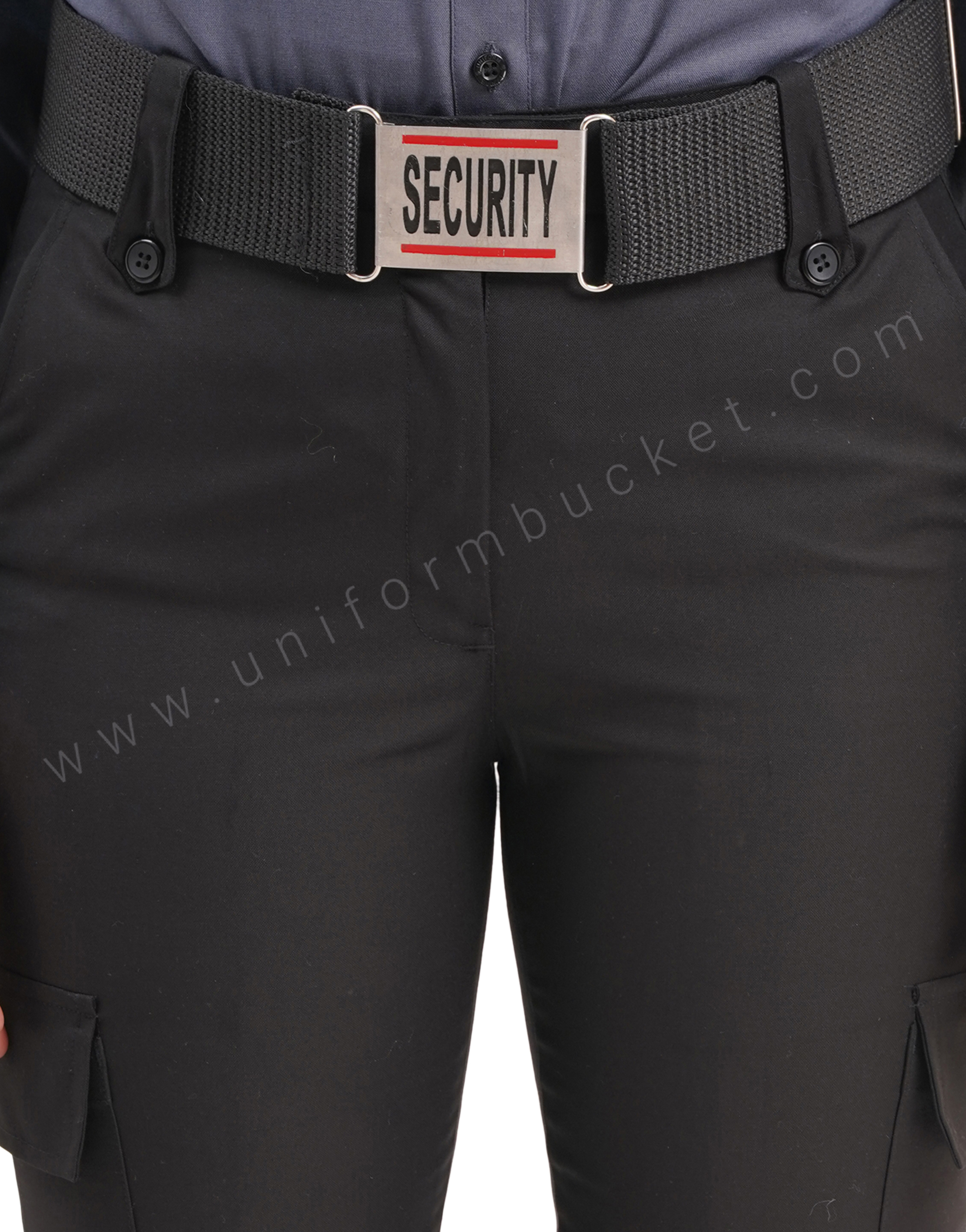 Female Black Security Guard  trouser with three loops & knee patch pocket with flap