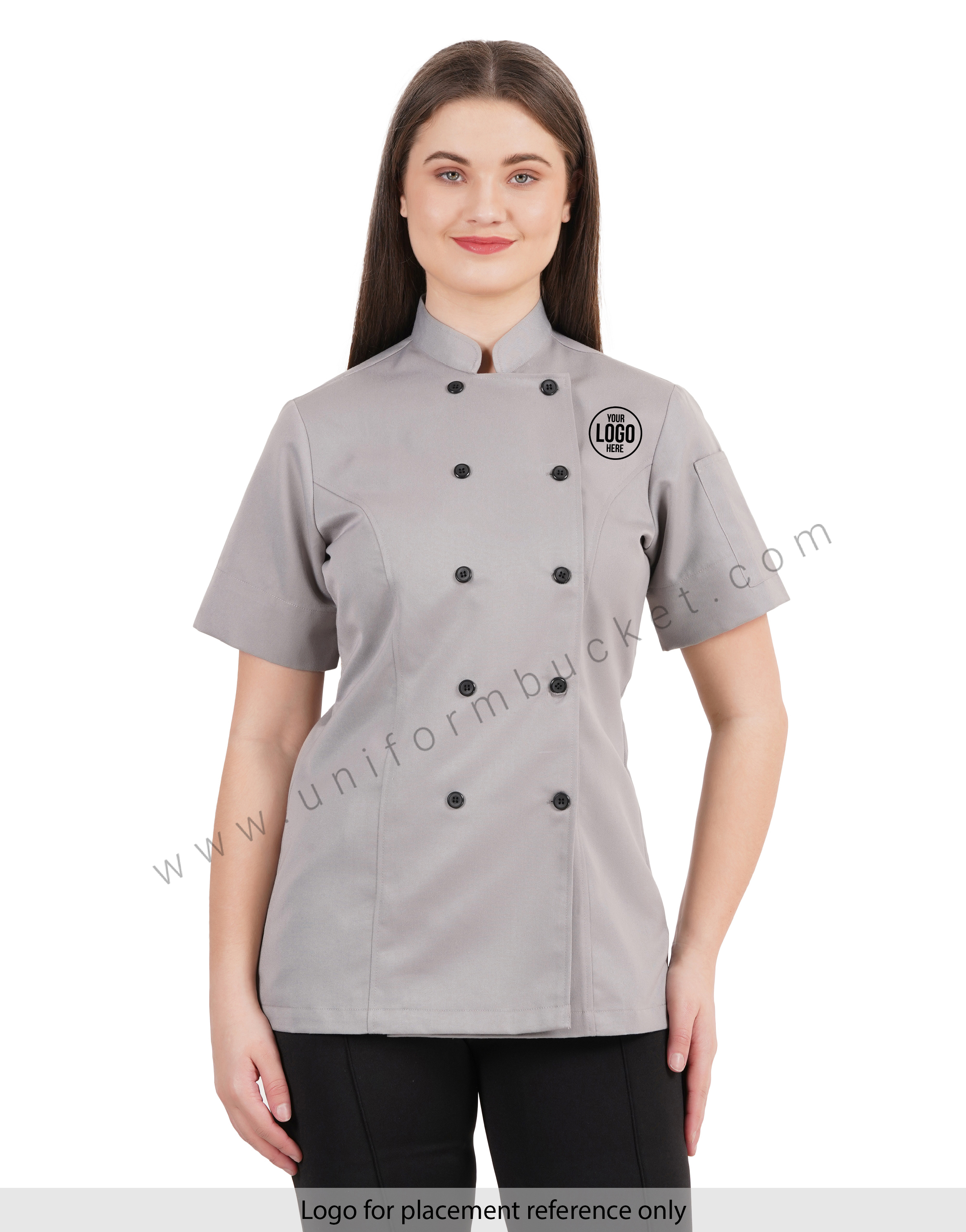 FEMALE PRINCESS LINE CHEF COAT WITH HALF SLEEVE