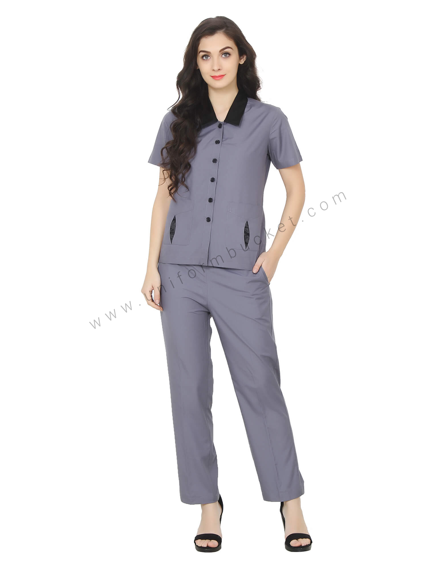 Formal Grey Trouser With Broad Elastic Belt