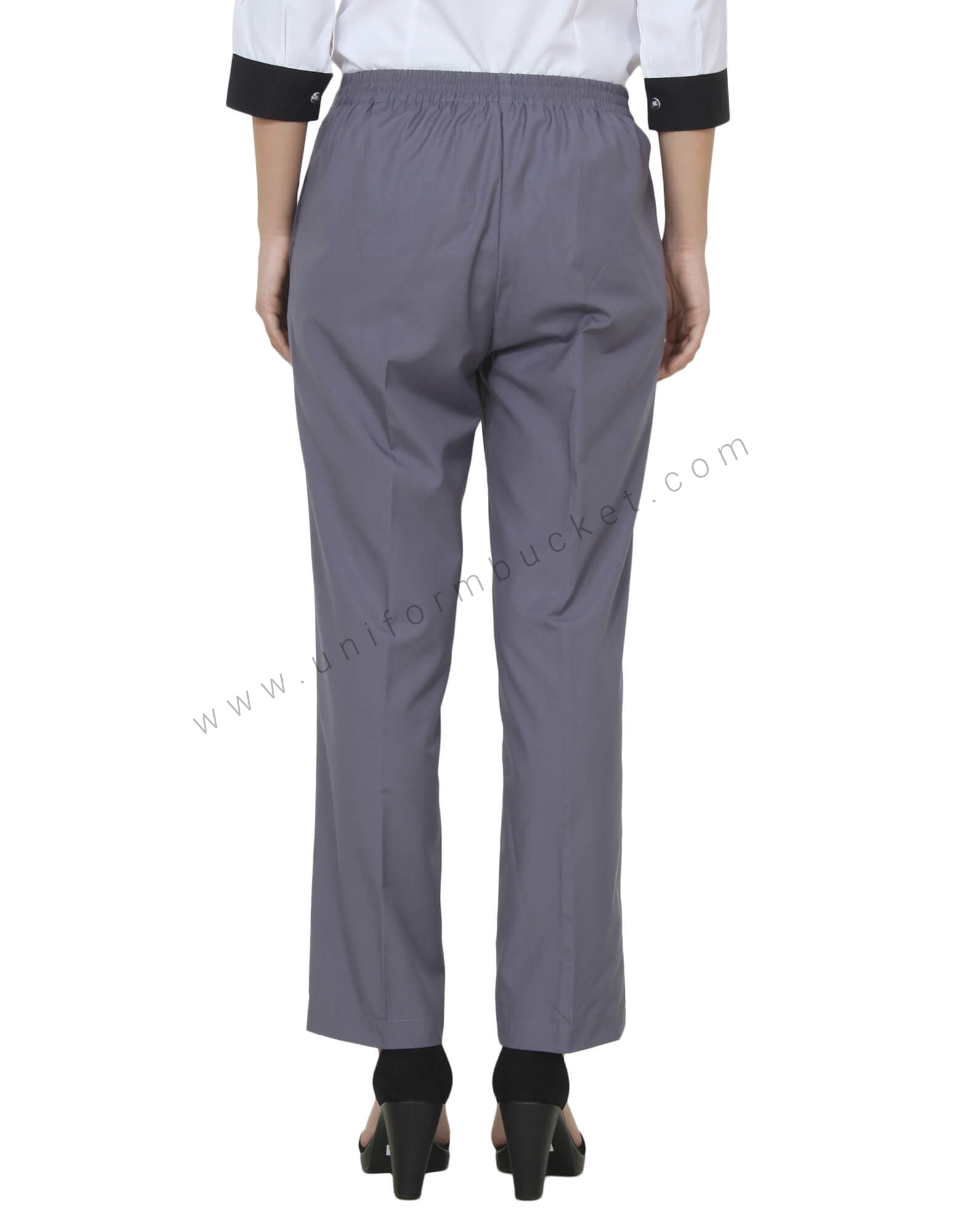 Formal Grey Trouser With Broad Elastic Belt