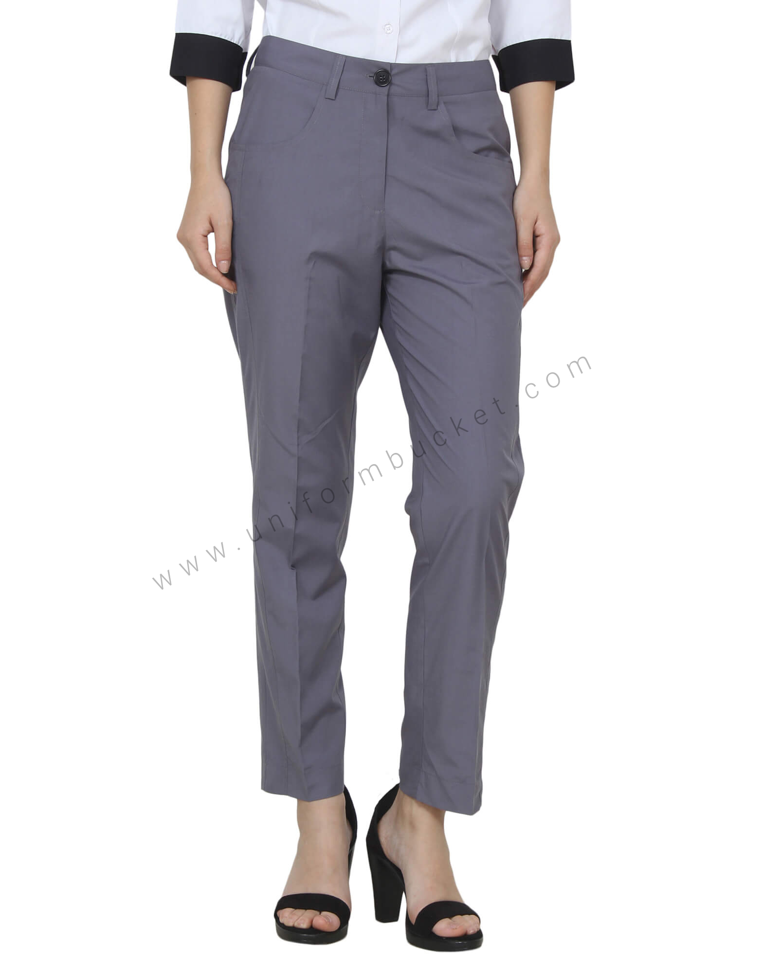 Formal Grey Trouser With Front Zip