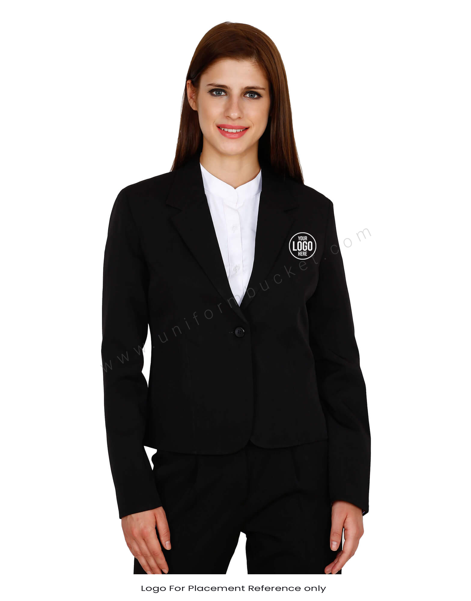 Single Button Formal Black Blazer