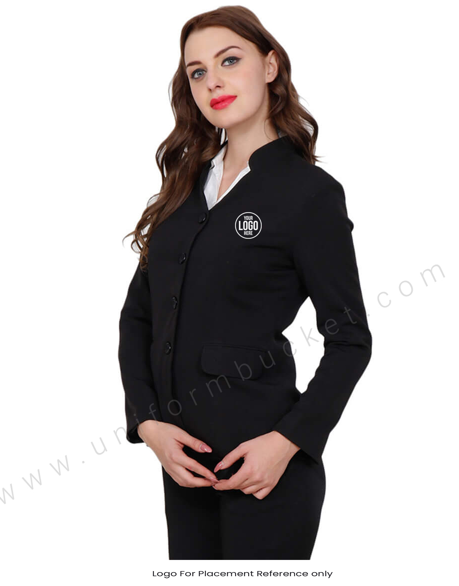 4 Button Blazer with Chinese Collar