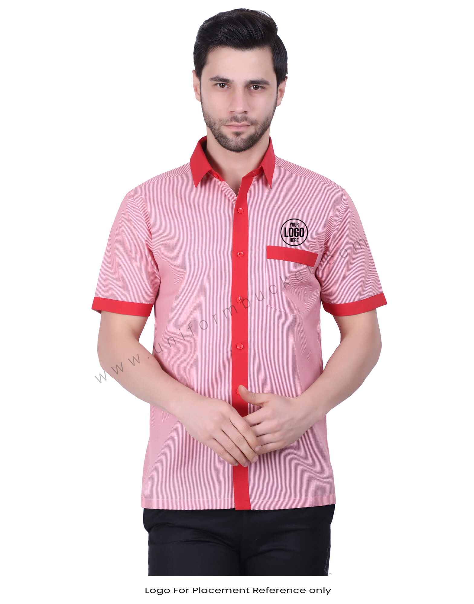 Formal Red Stripe Shirt