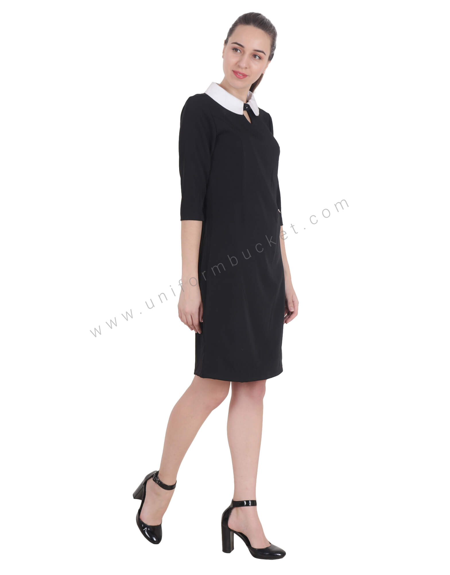 Formal Black Dress With Pocket Zip