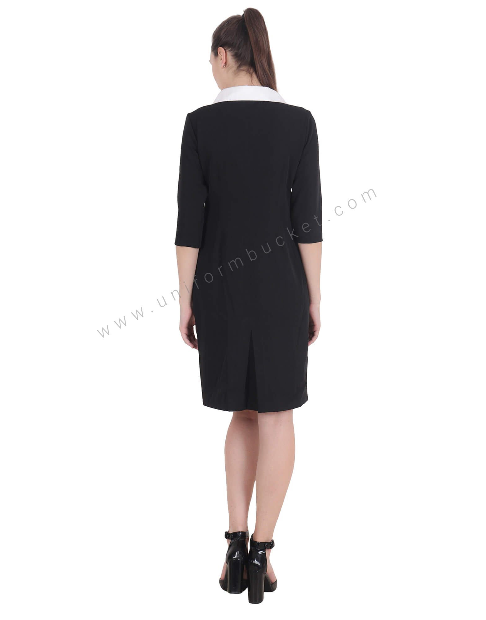 Formal Black Dress With Pocket Zip
