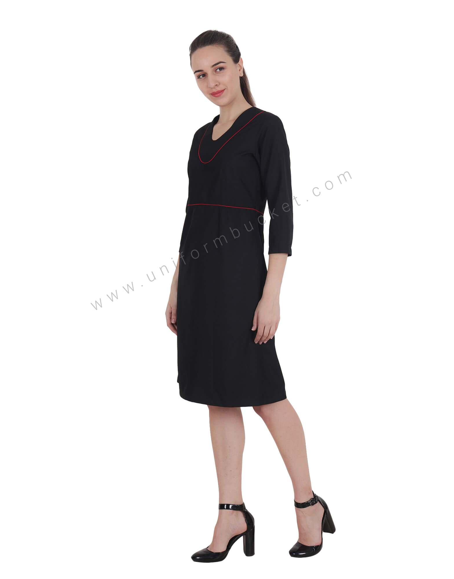 Knee Length Dress with Back Slit