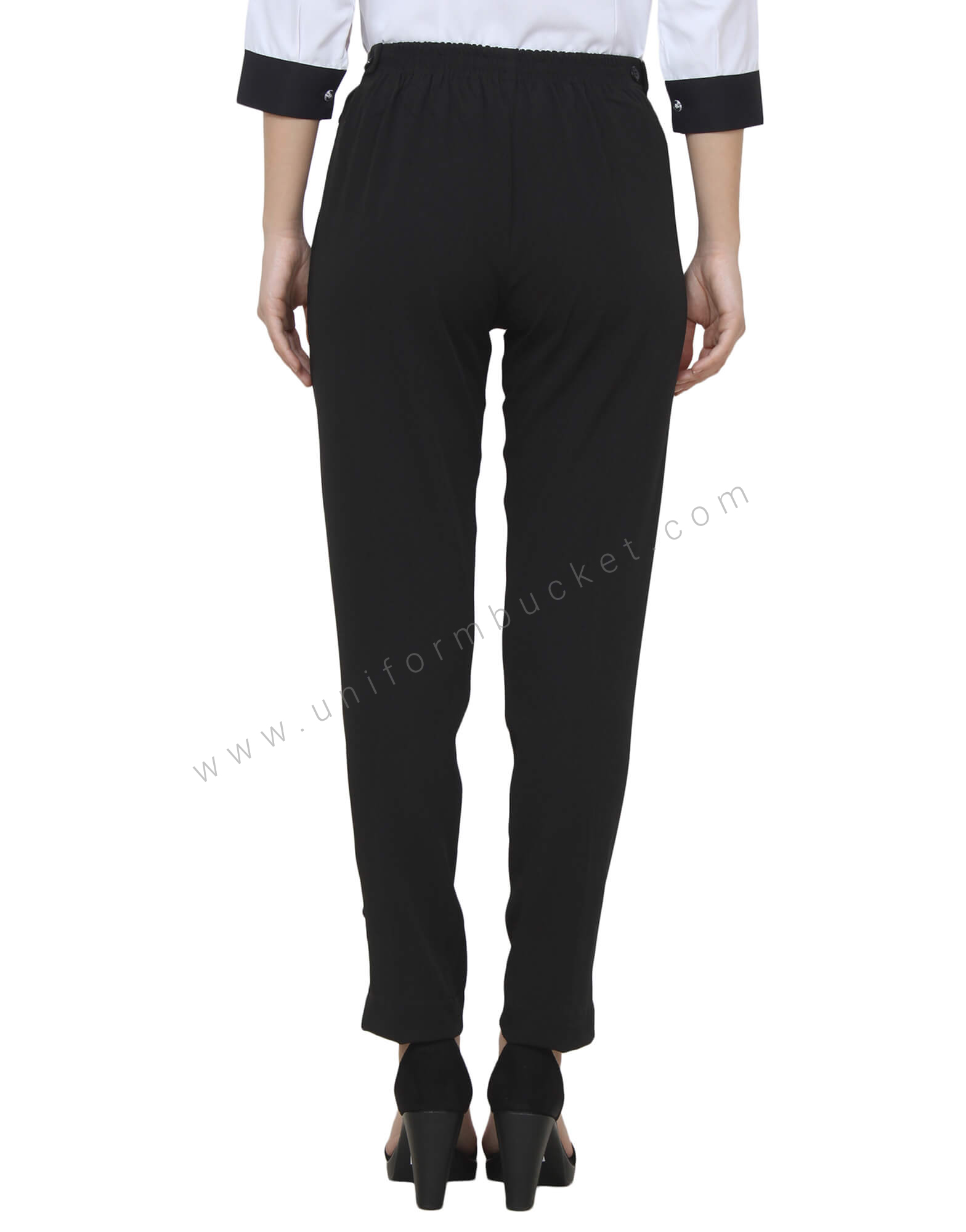 Side Zipper  Trouser With  Bottom 3 Buttons