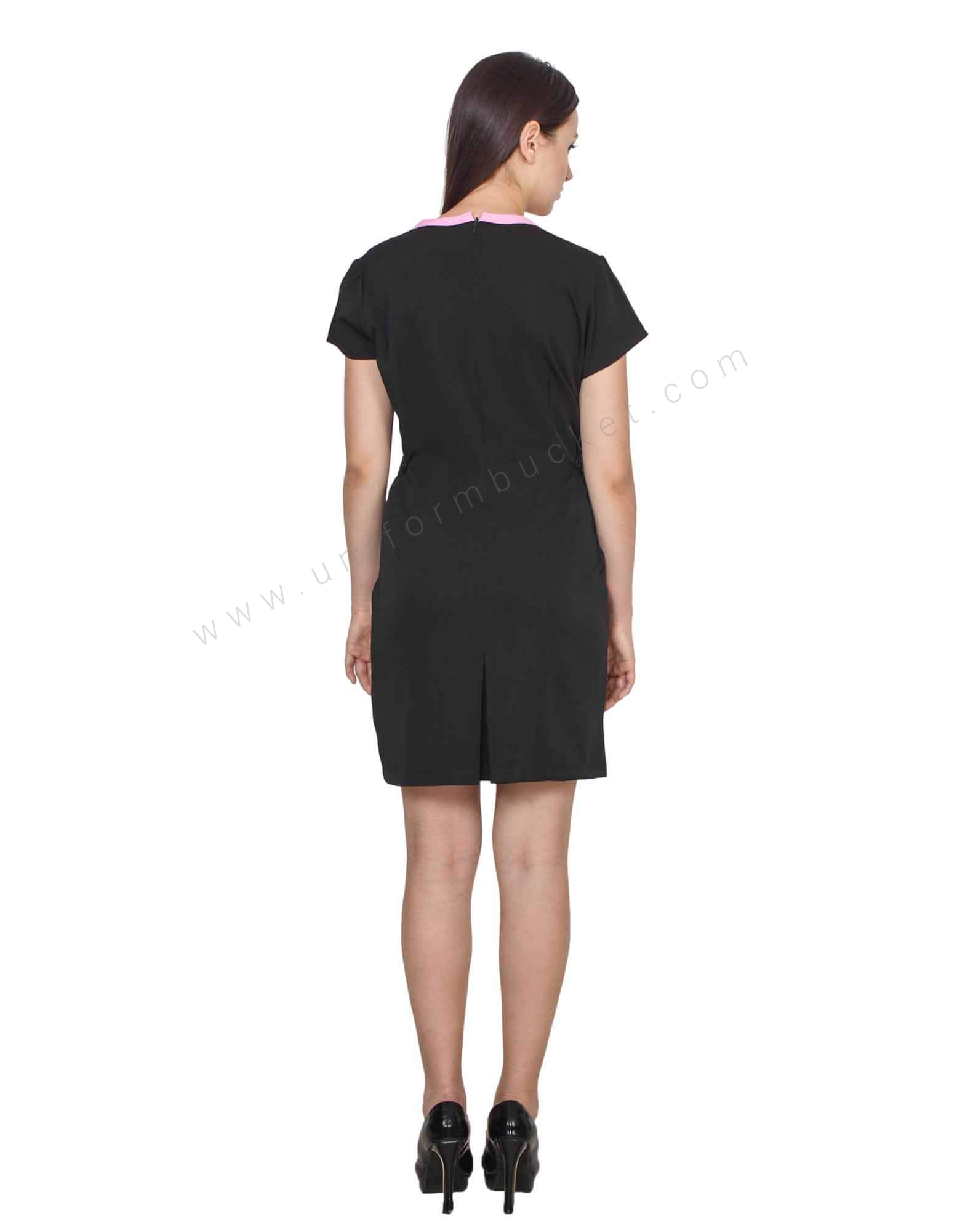 Knee Length Formal Pink Tone Dress