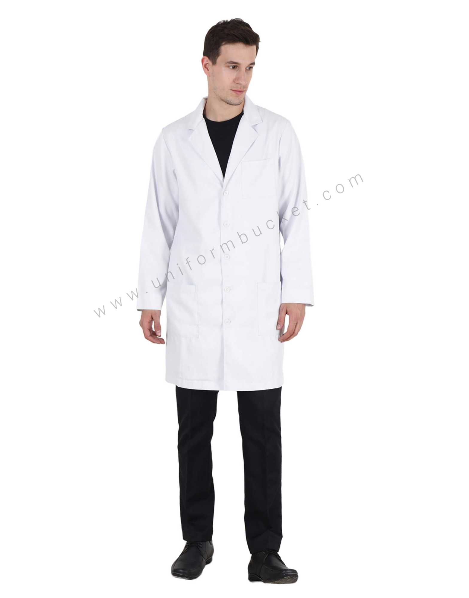 Full Sleeve Back Adjuster Lab Coat For Male