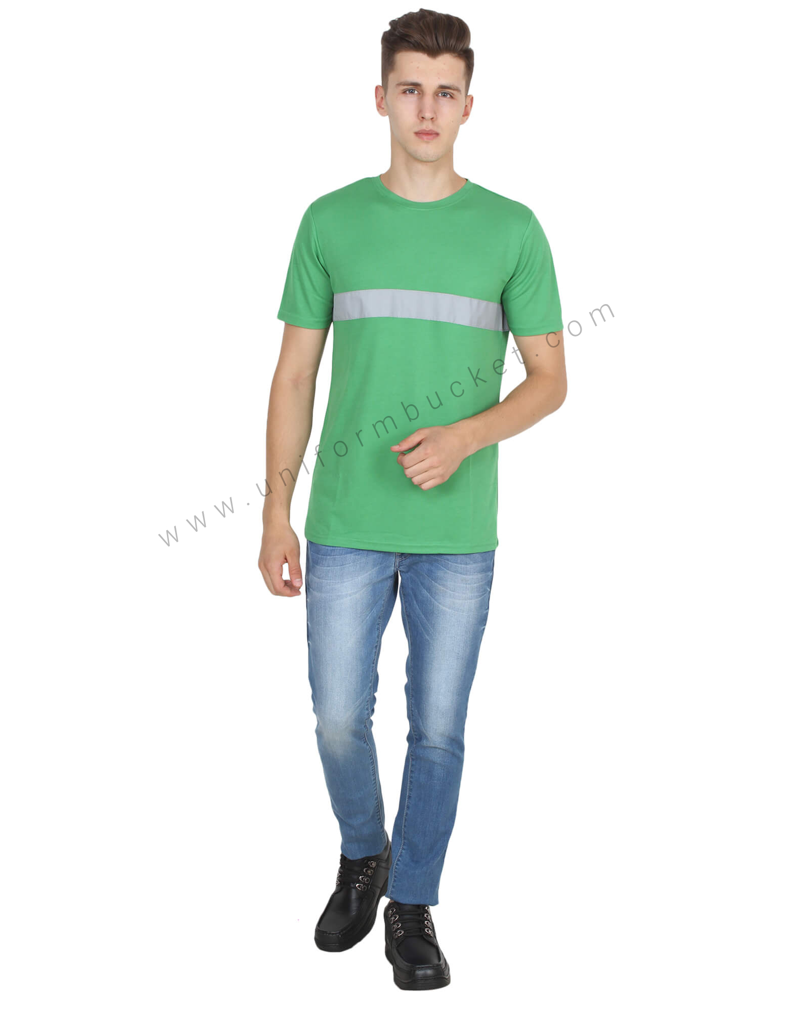 Green Round Neck Hi- Visibility T- Shirt