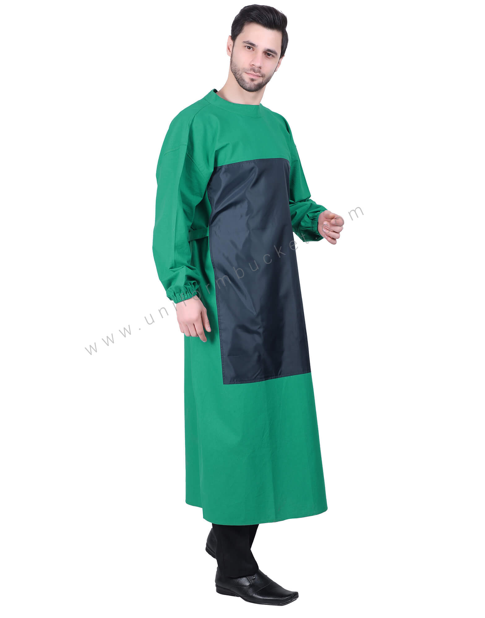 Green Surgical OT Uniform With Black Patch