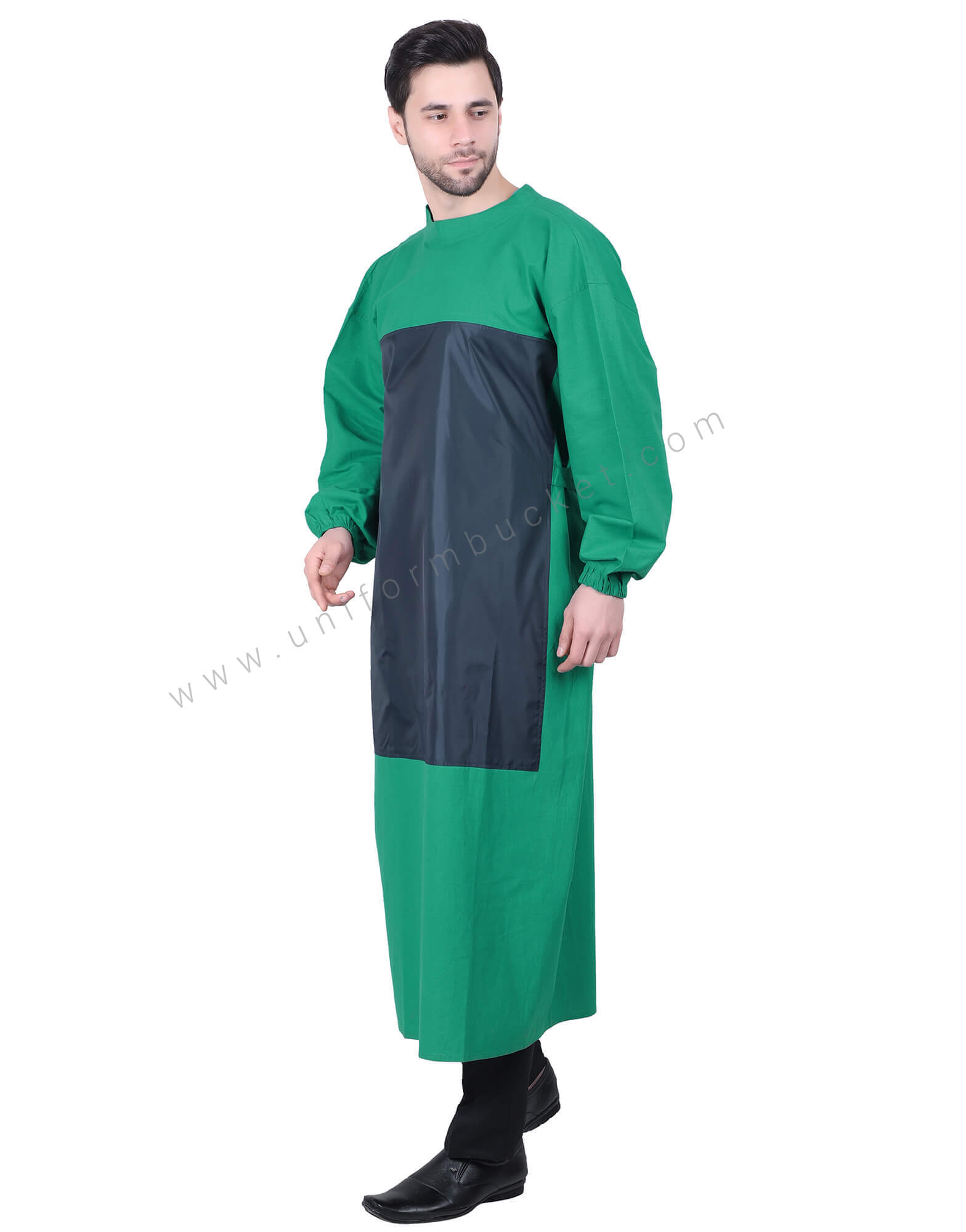 Green Surgical OT Uniform With Black Patch