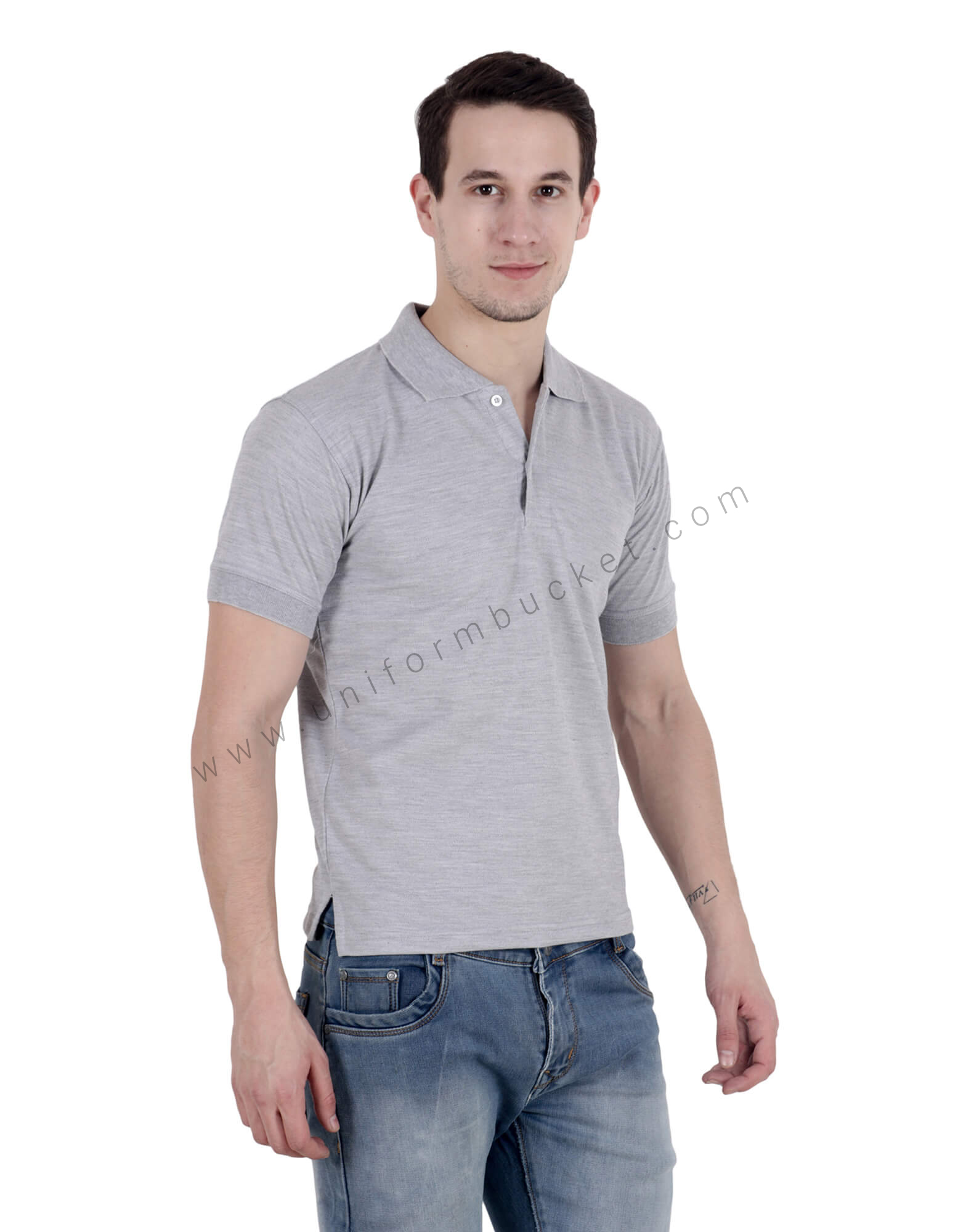 Grey Uniform Polo T- Shirt
