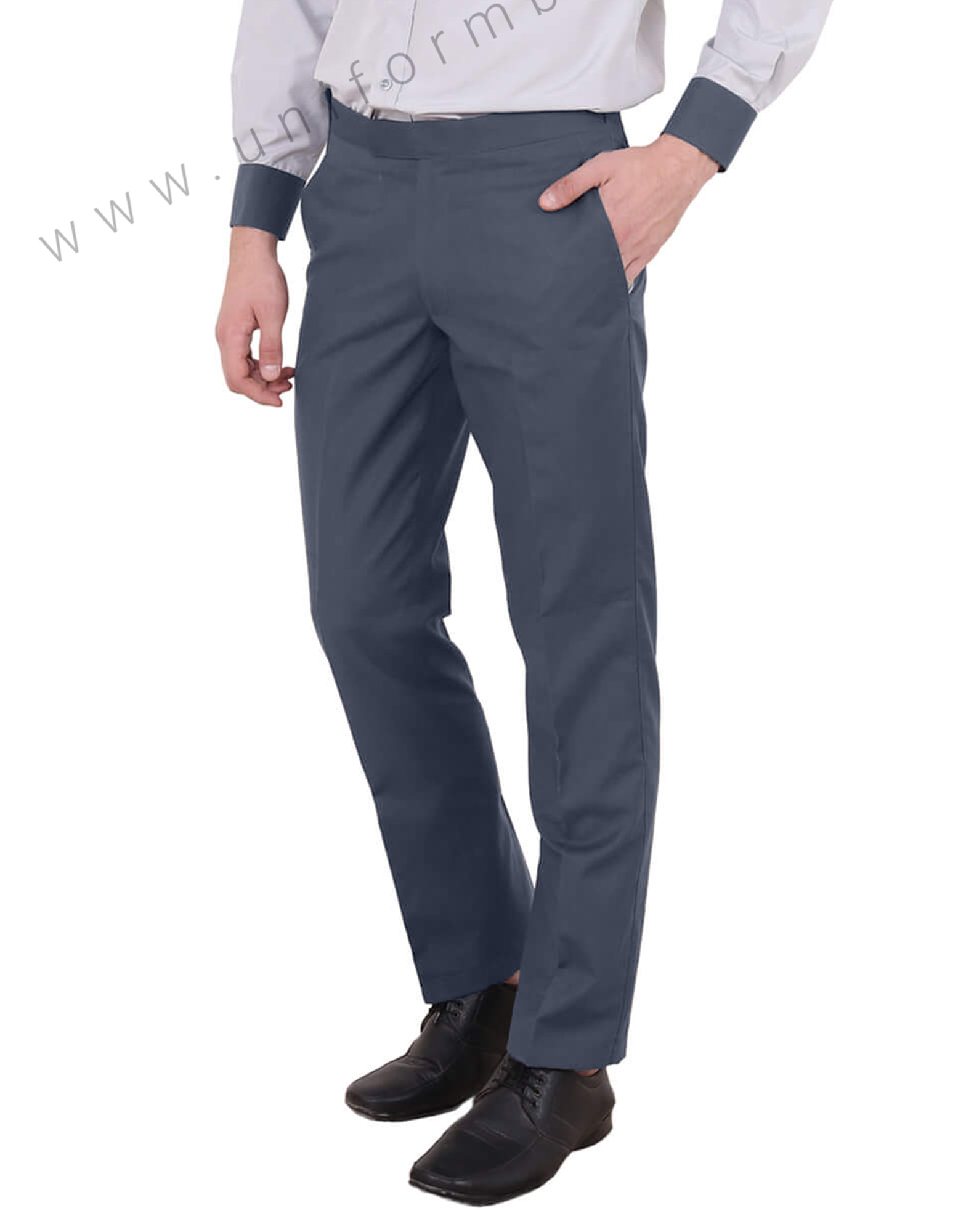 4-Way Stretch Formal Trousers in Charcoal Grey- Slim Fit