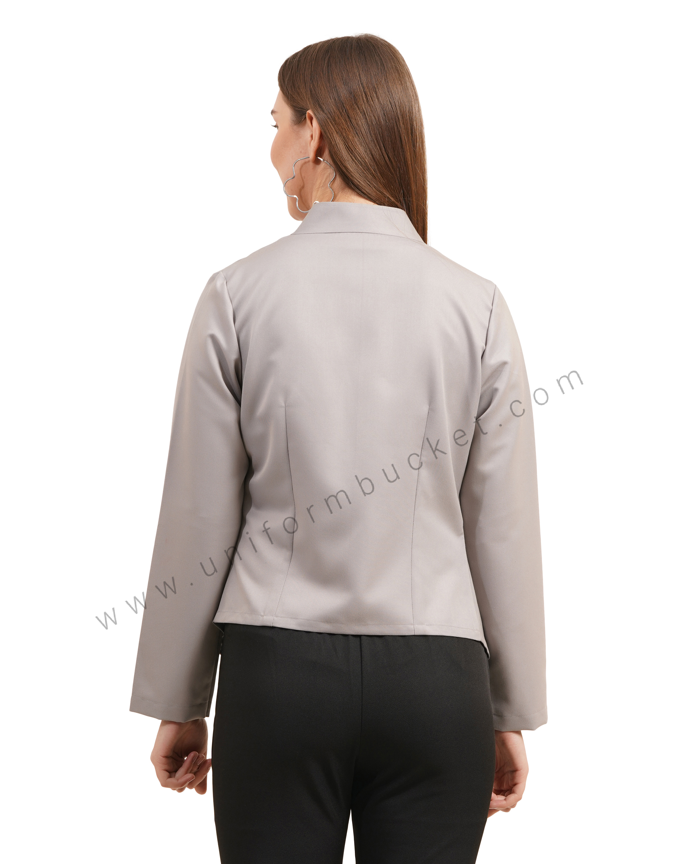 Grey Shawl Collar Workwear  Female Blazer