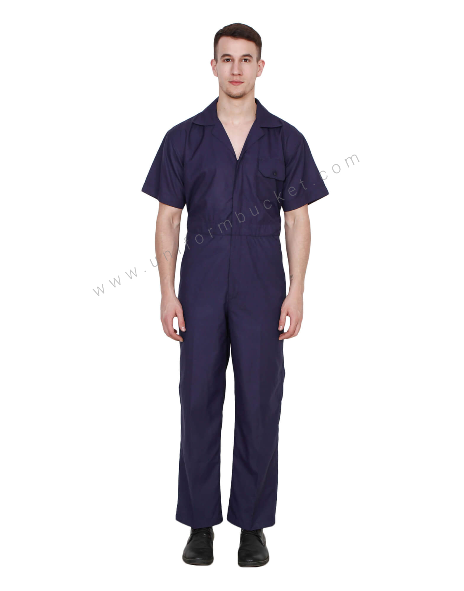 Navy Blue single tone overall with Hidden Placket