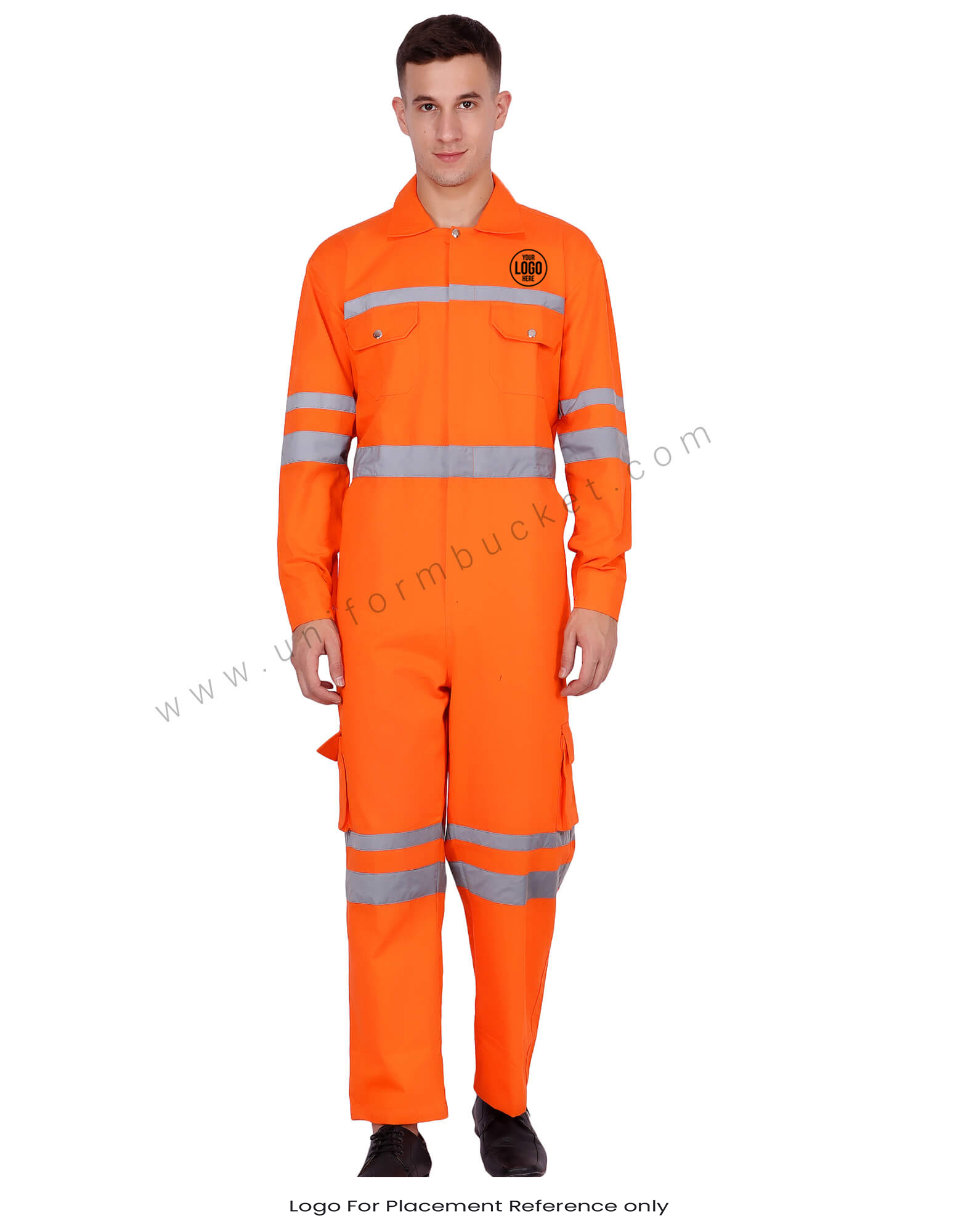 High Visibility Orange Overall With Functional Pockets