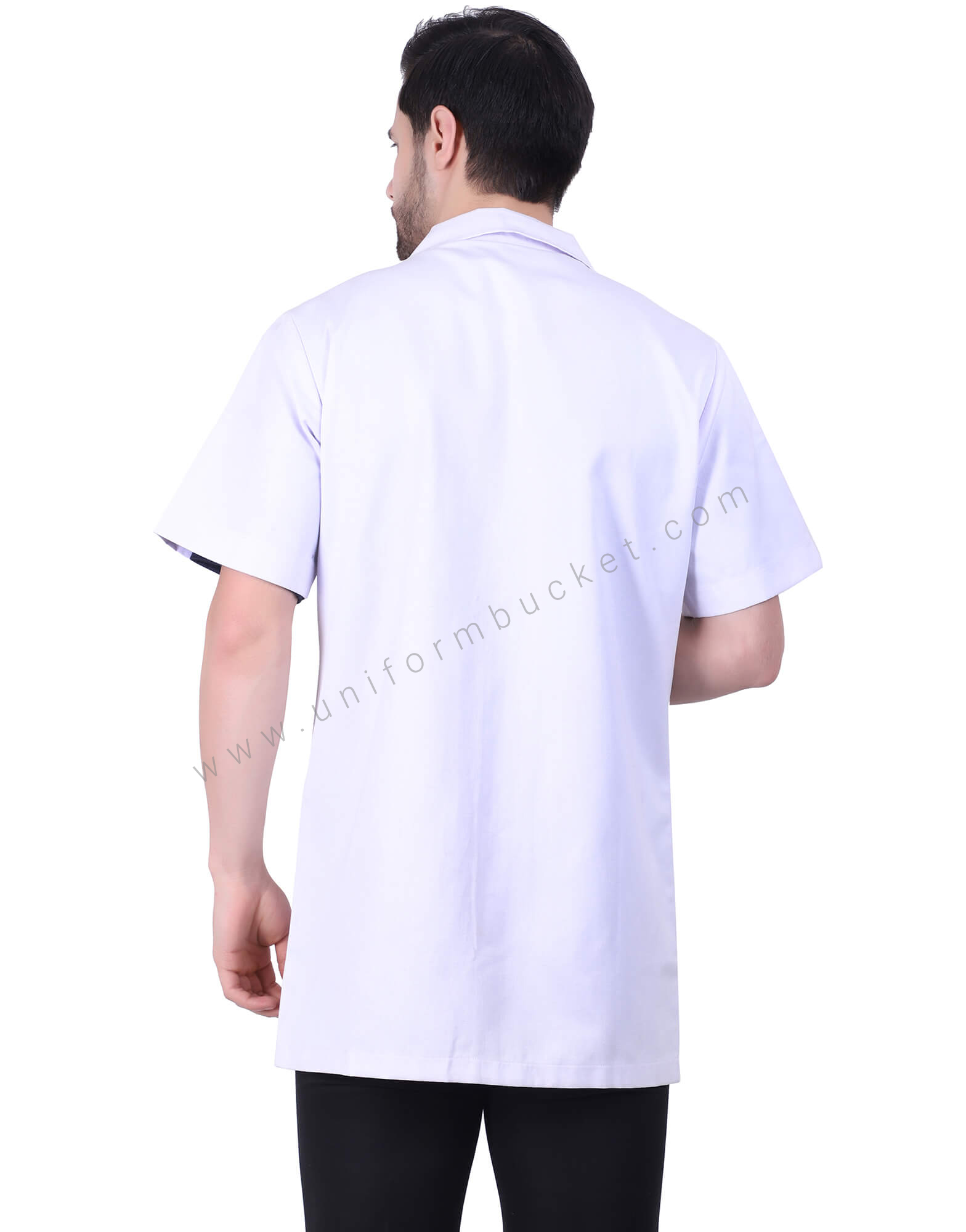 Lapel Notch Long Lab Coat