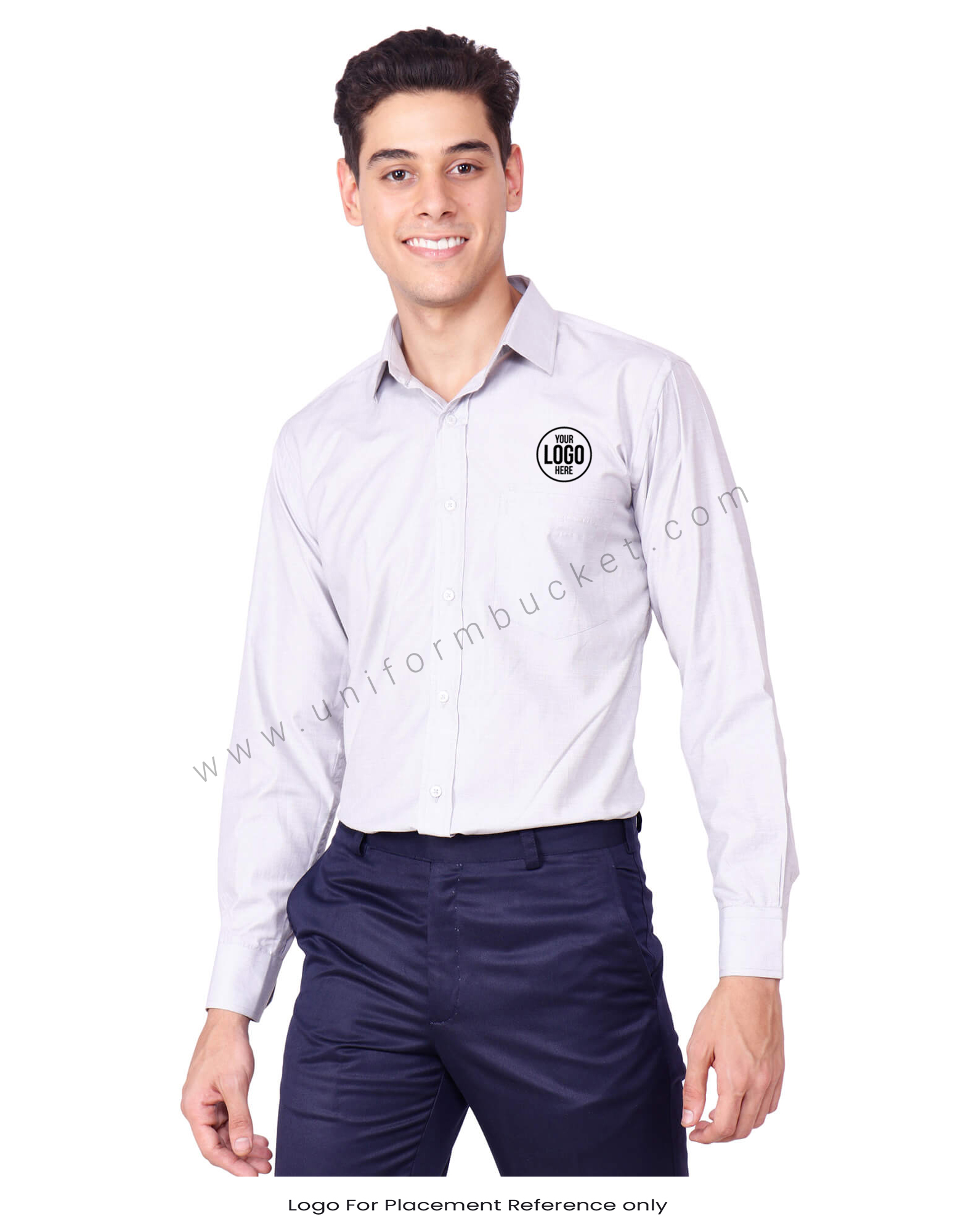 Light Grey Uniform Shirt For Men