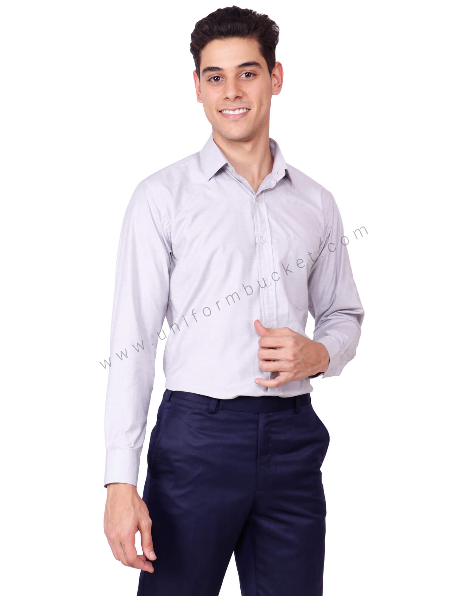 Light Grey Uniform Shirt For Men