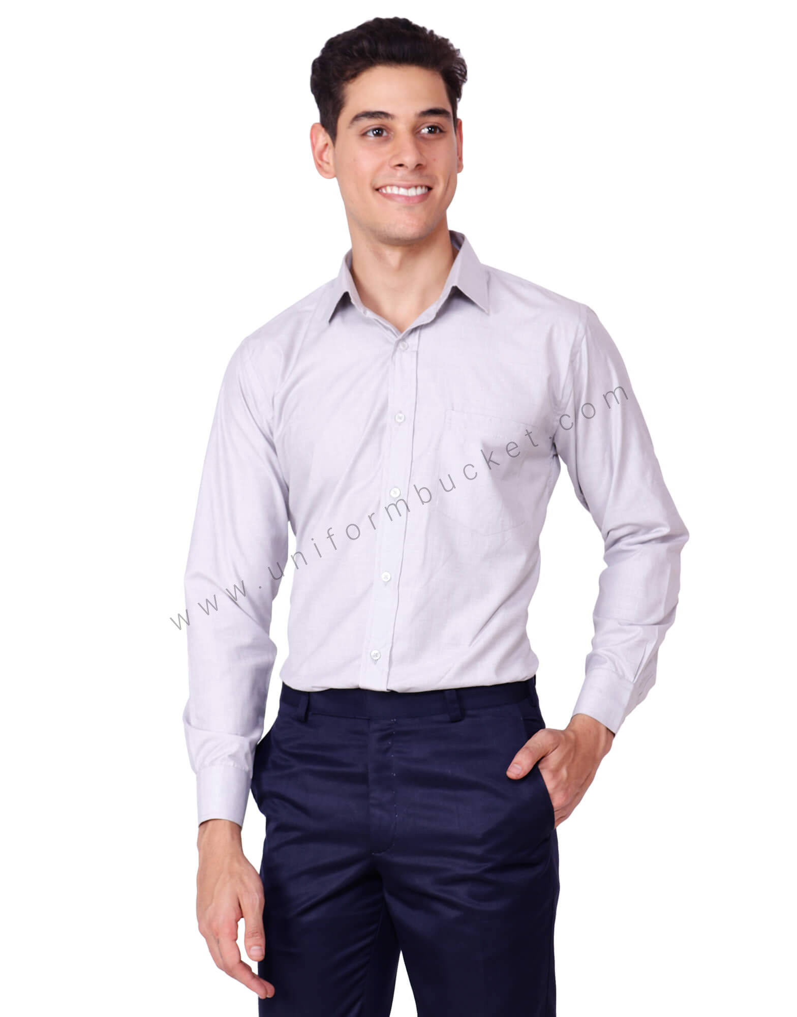 Light Grey Uniform Shirt For Men