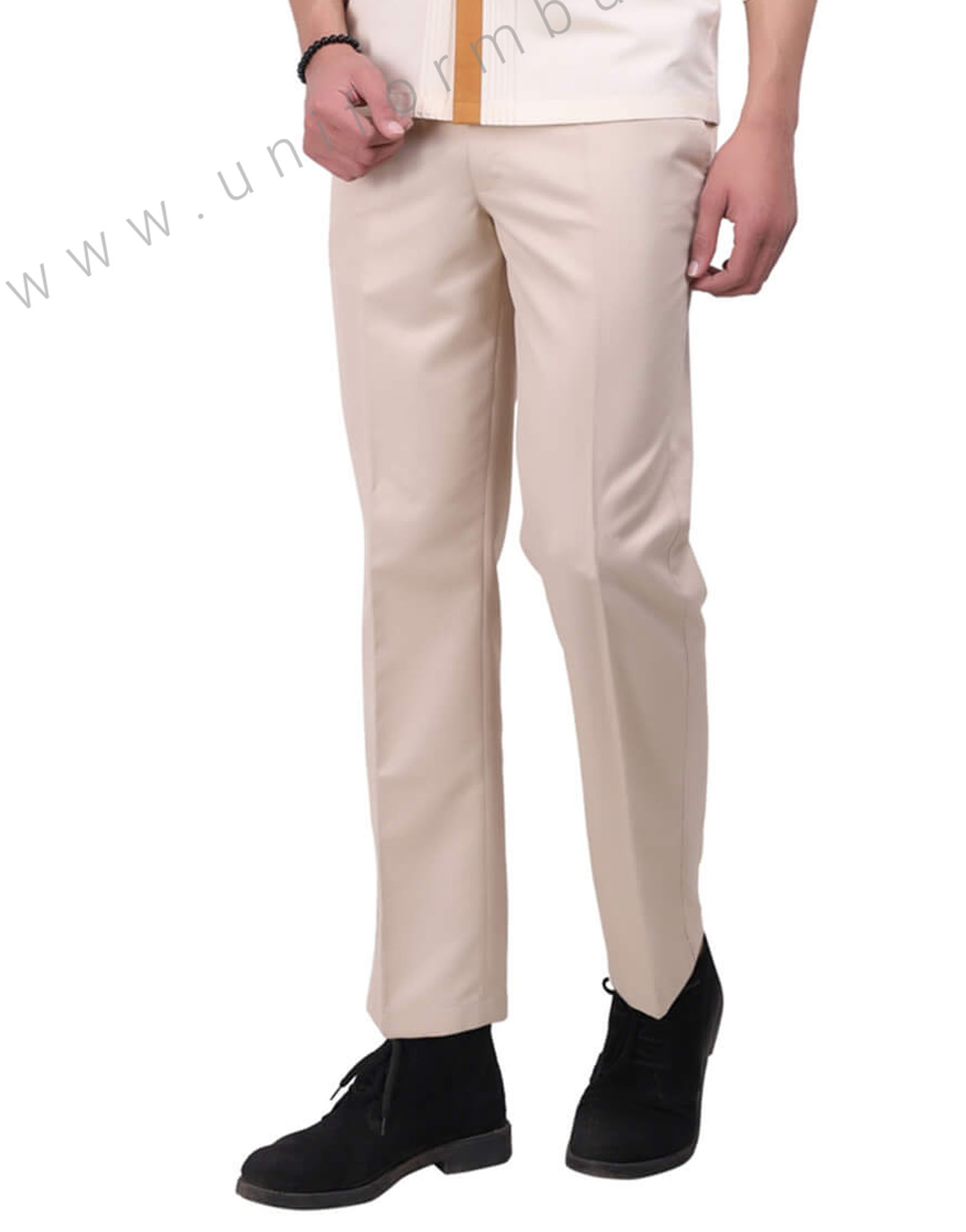 Cantabil Men's Beige Formal Trousers