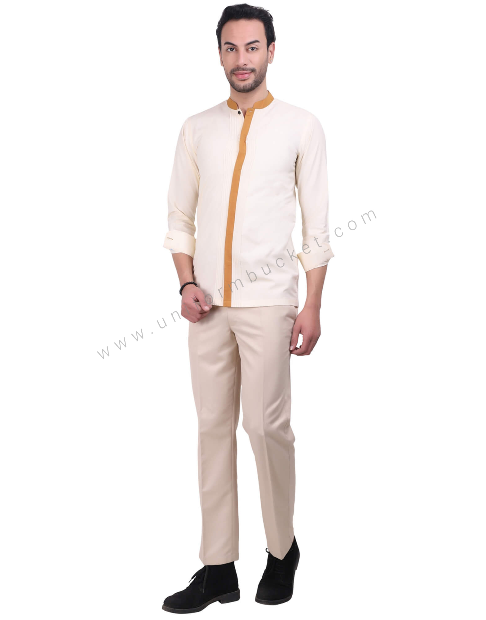 Beige Formal Trousers for Men