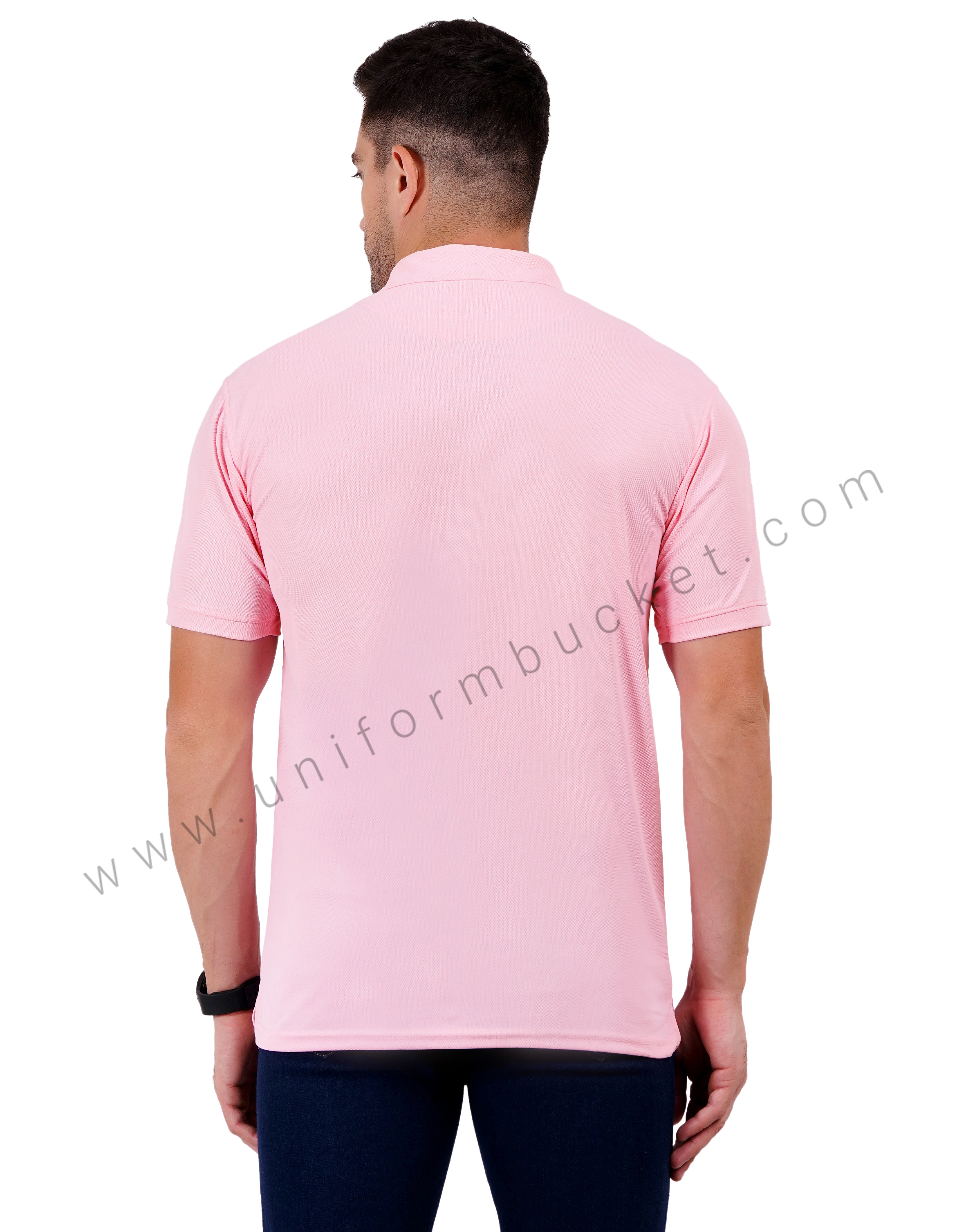 Light Pink polo T-shirt enhanced with sleek black trim