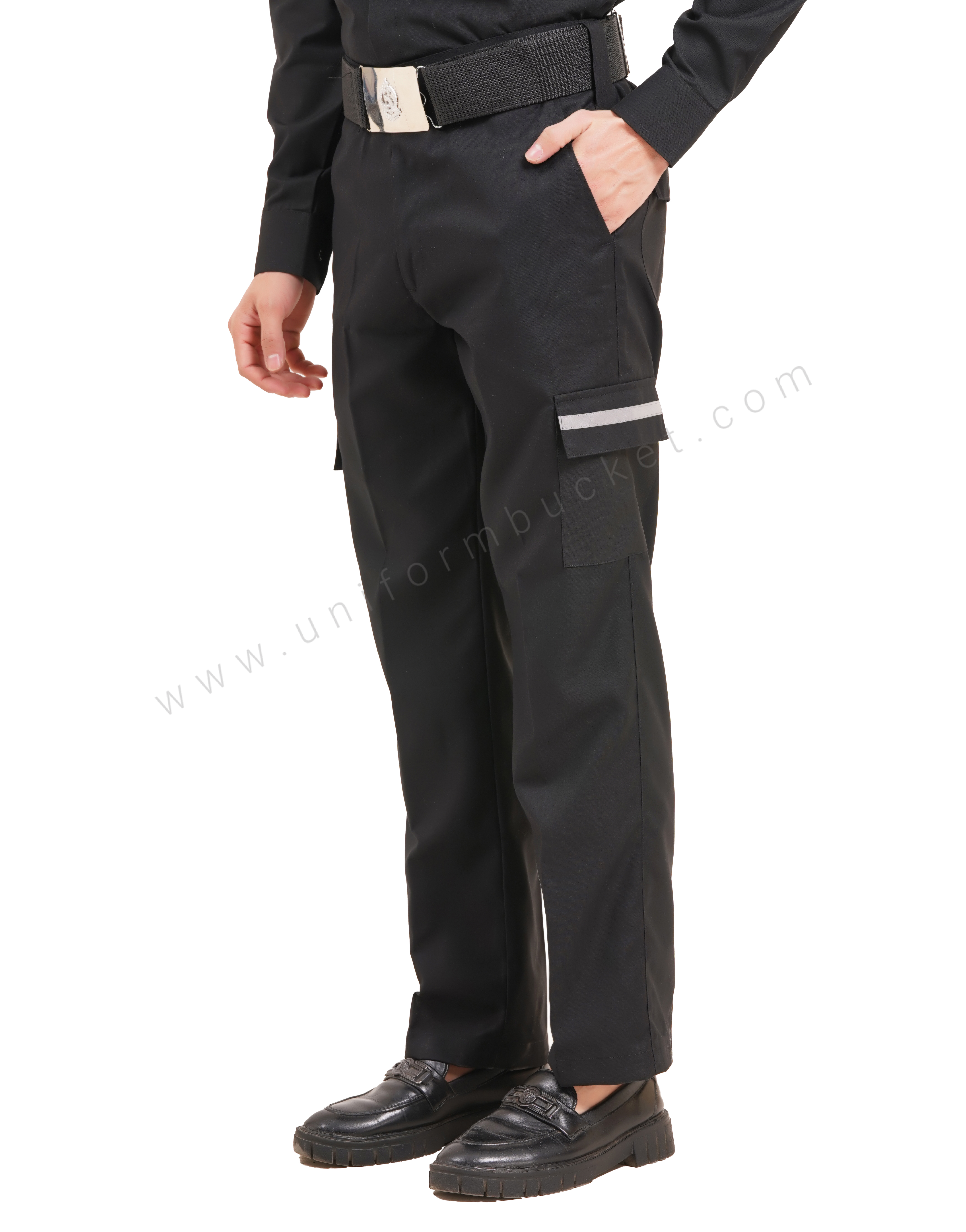 male black  Security Guard trouser with three loops