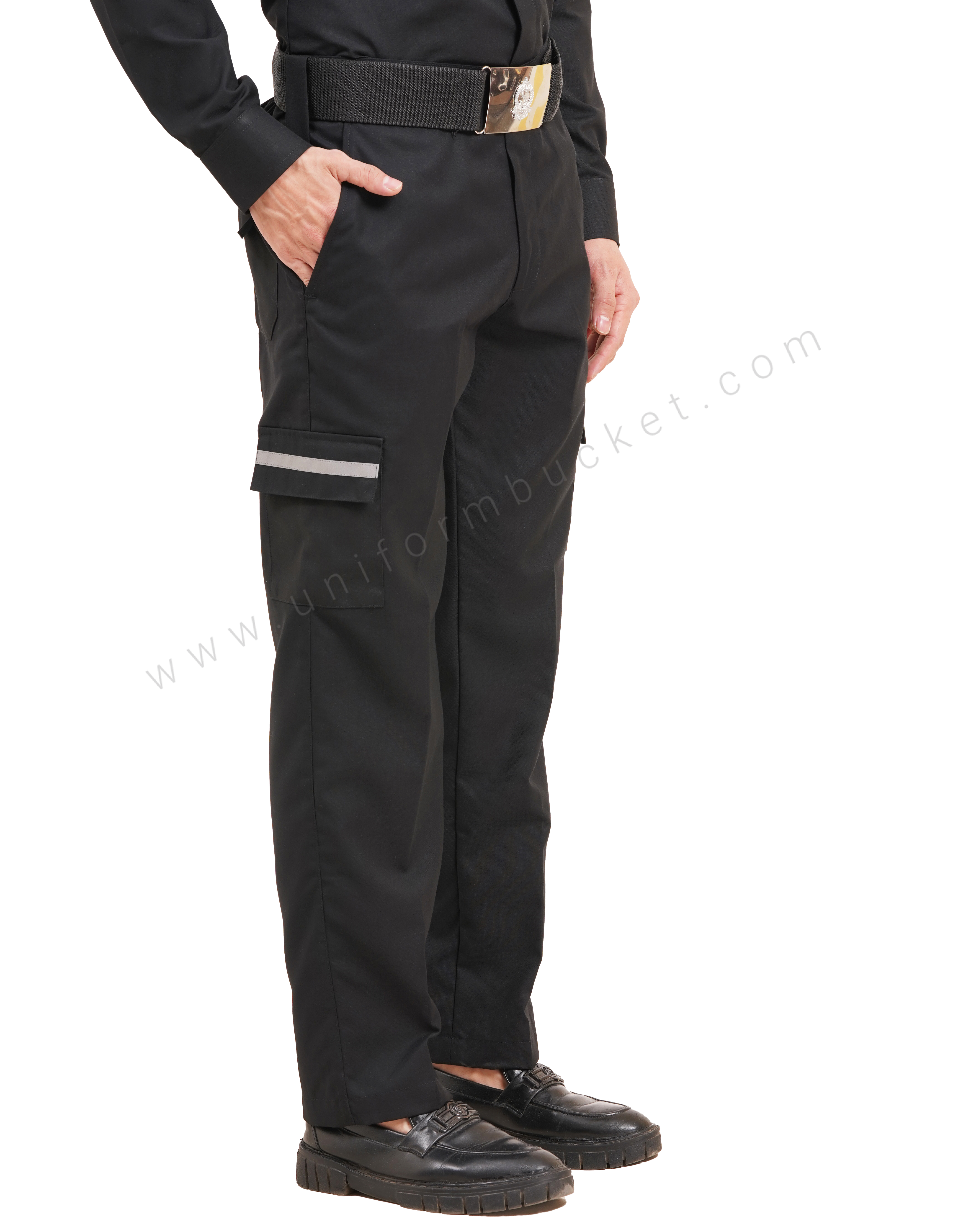 male black  Security Guard trouser with three loops