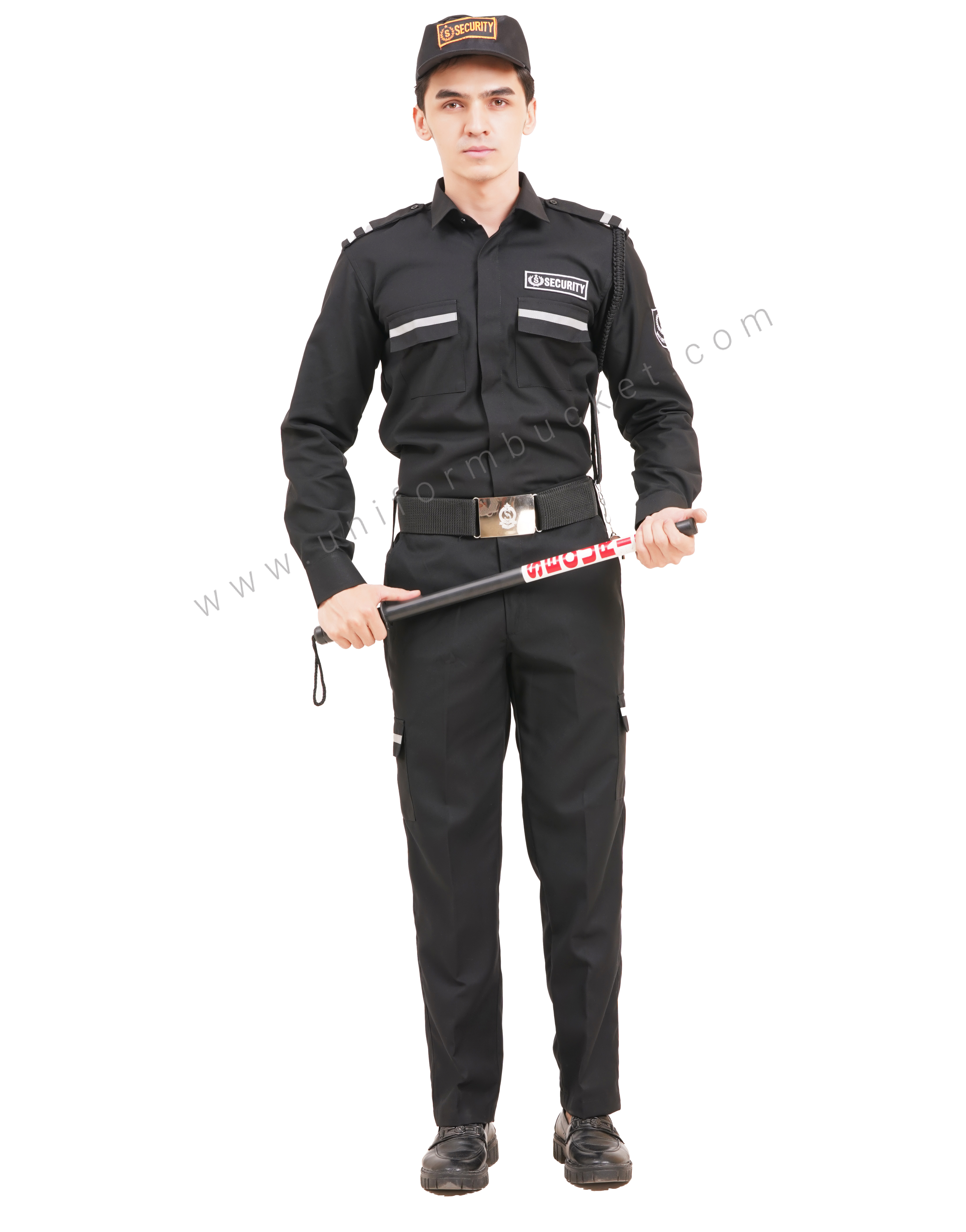 male black  Security Guard trouser with three loops