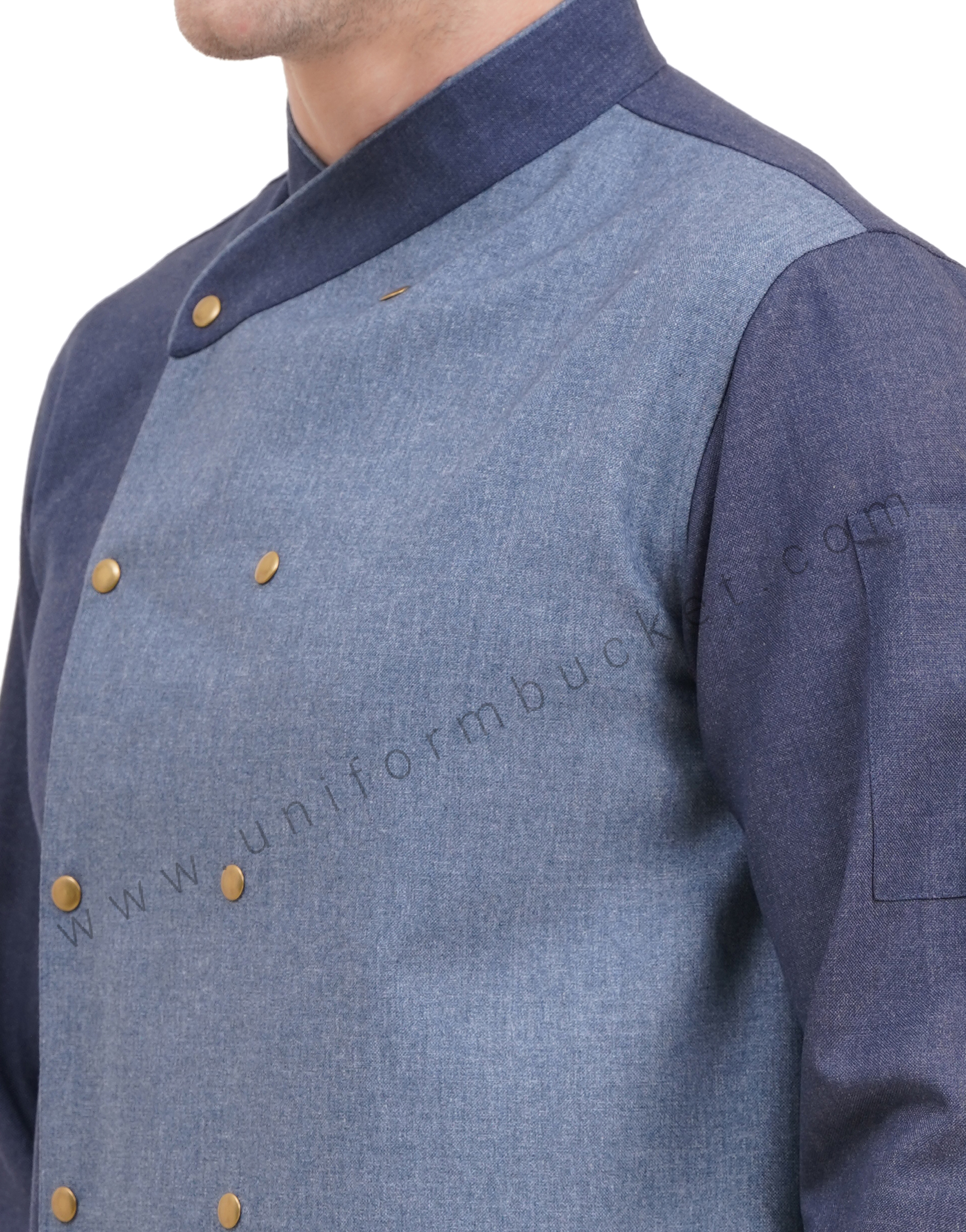 Male Executive Designer Chef Coat In Two Color With Tich Button