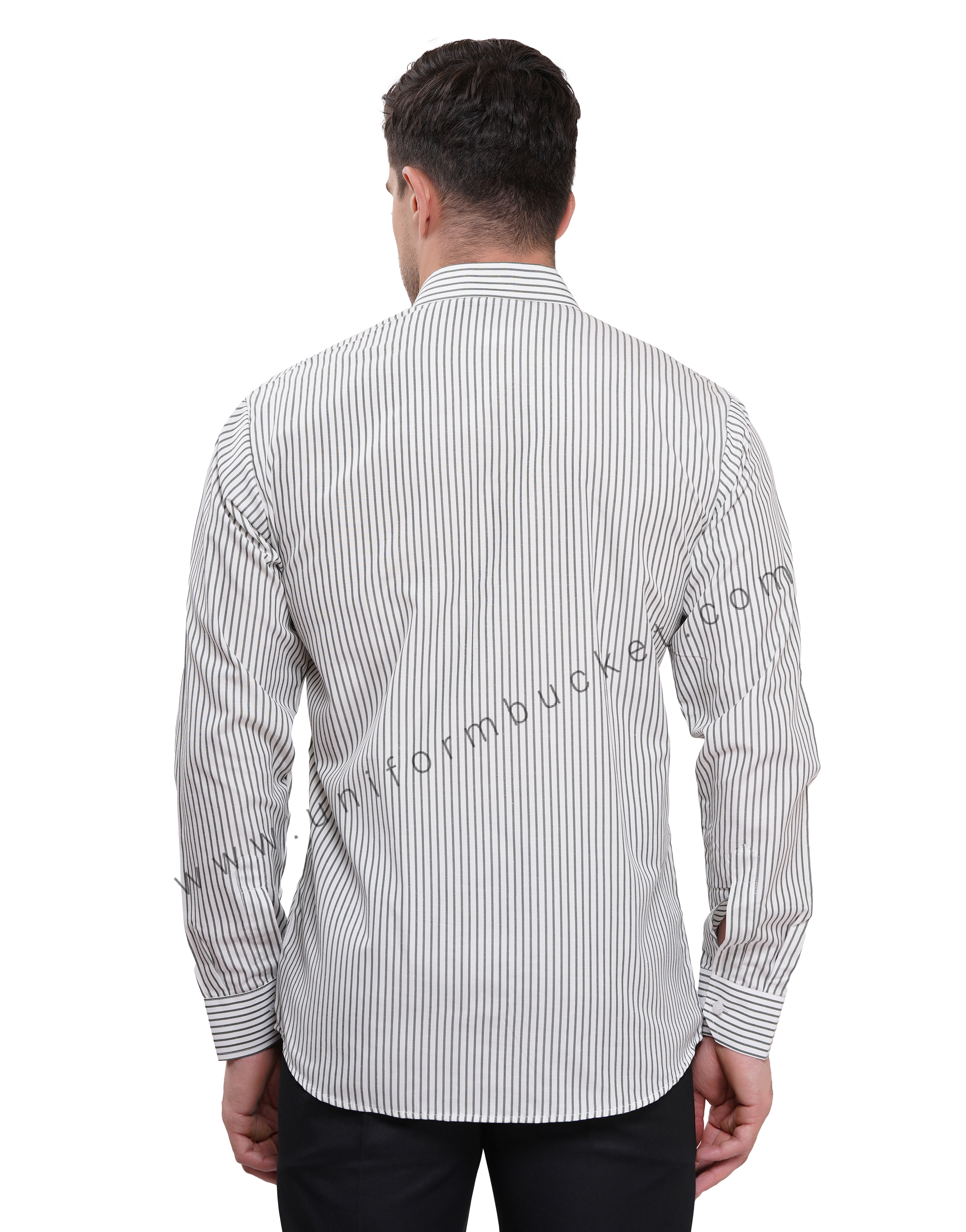 MALE FORMAL SHIRT WITH DARK GREEN LINING IN FULL SLEEVE