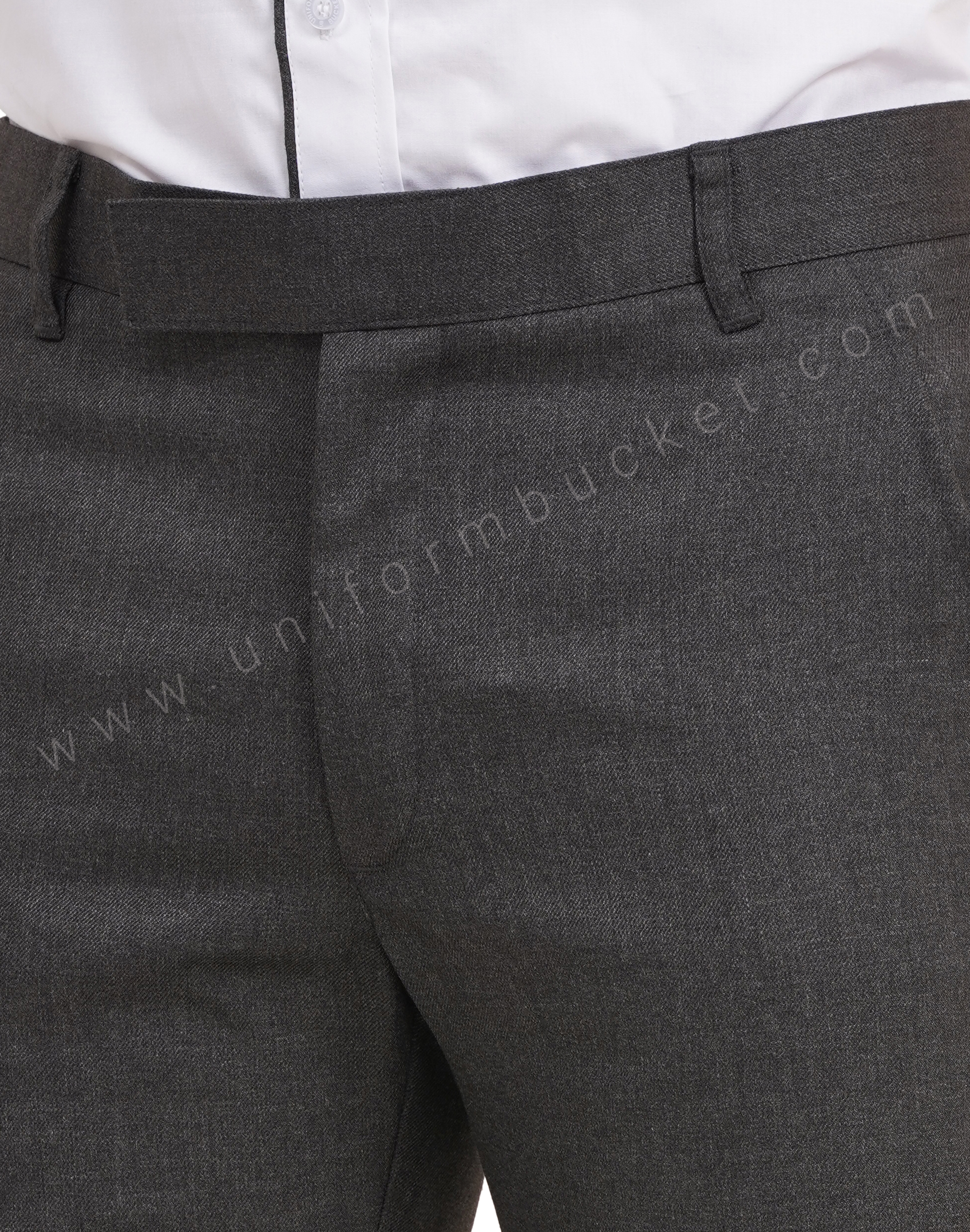 male huy worsted grey  formal trouser with loops