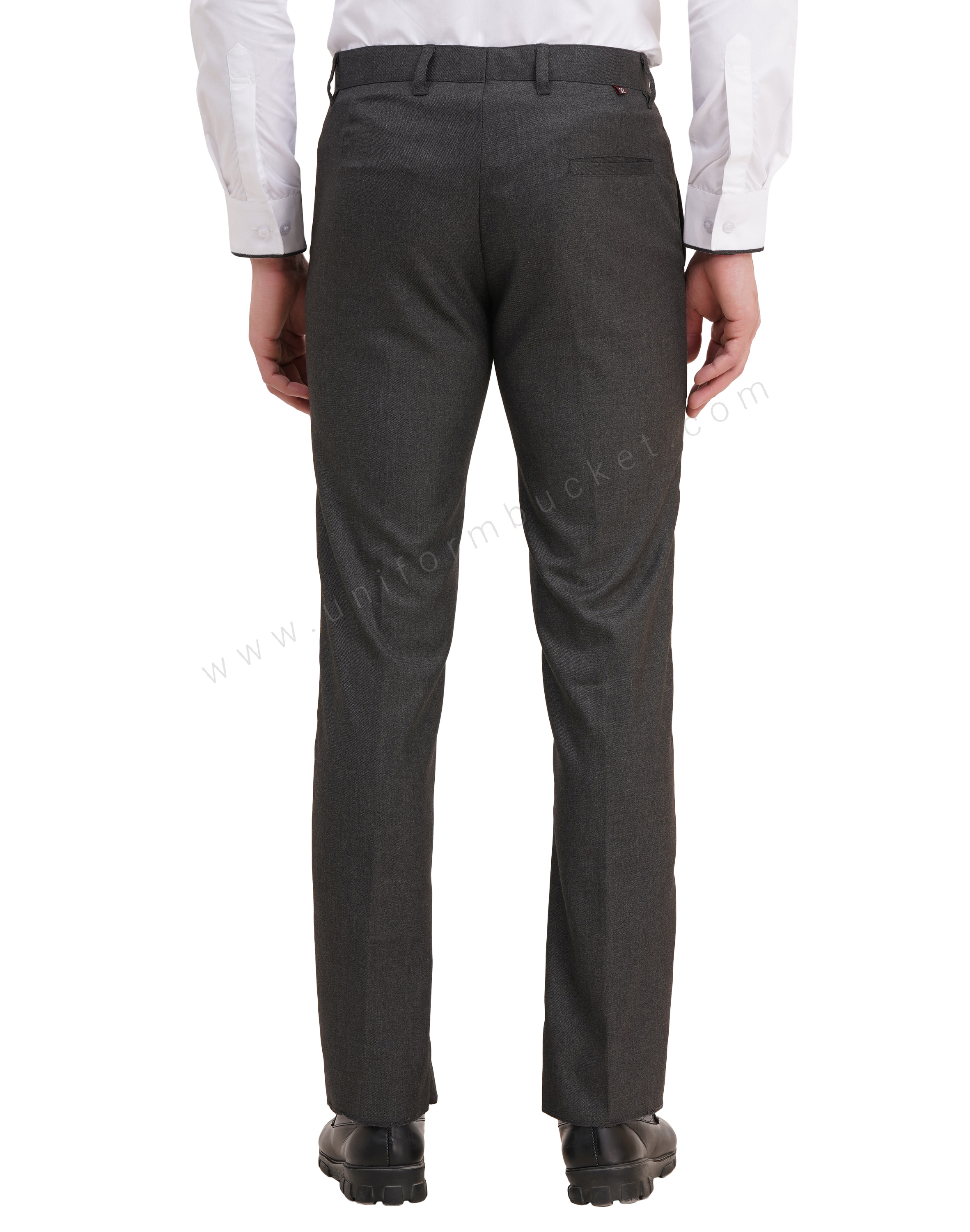 male huy worsted grey  formal trouser with loops